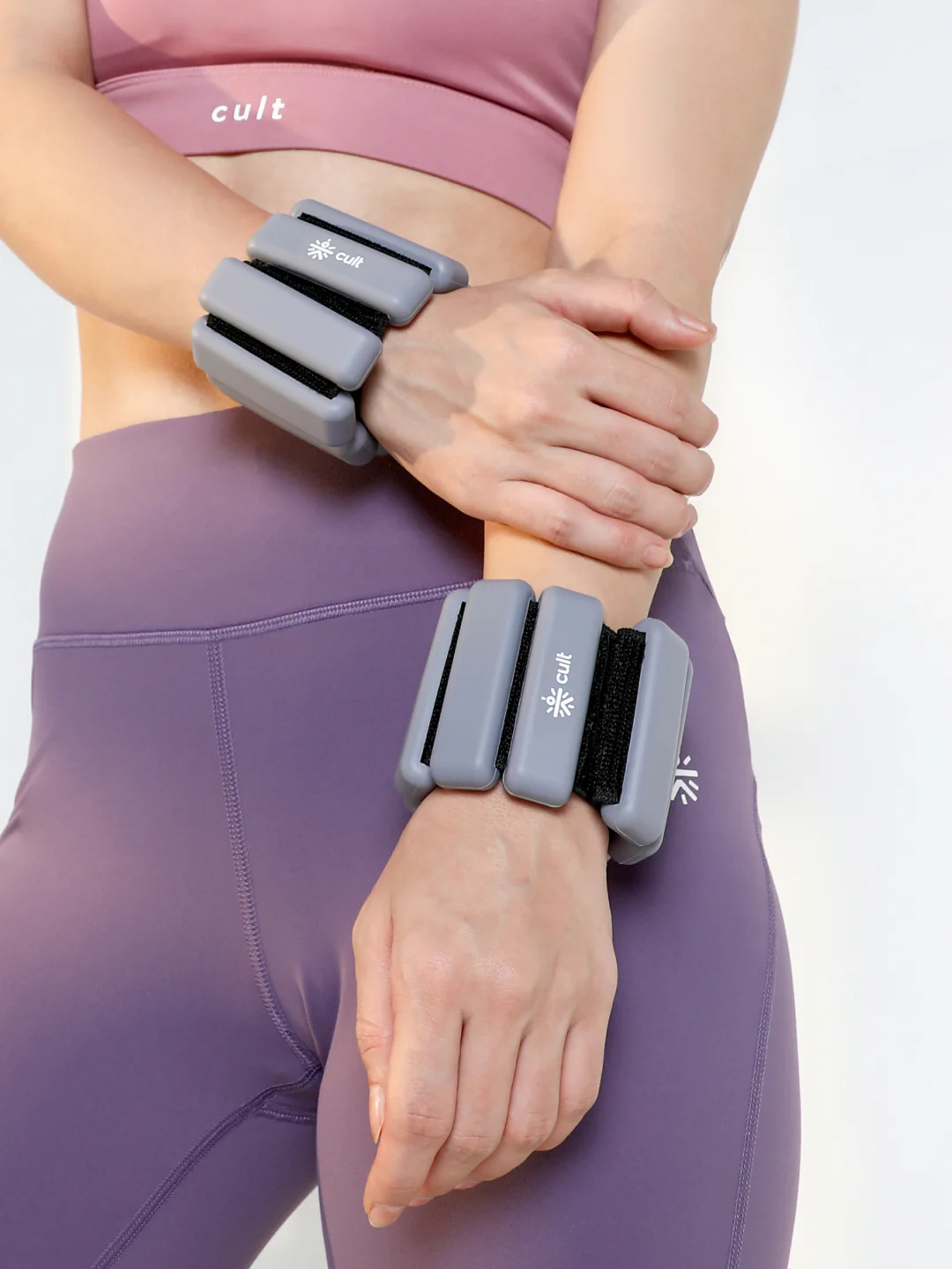 Adjustable Ankle and Wrist Weights (225 g x 2) pair with Removable 20 g Slots Grey Lightweight Fitness Weights for Walking, Yoga & Pilates