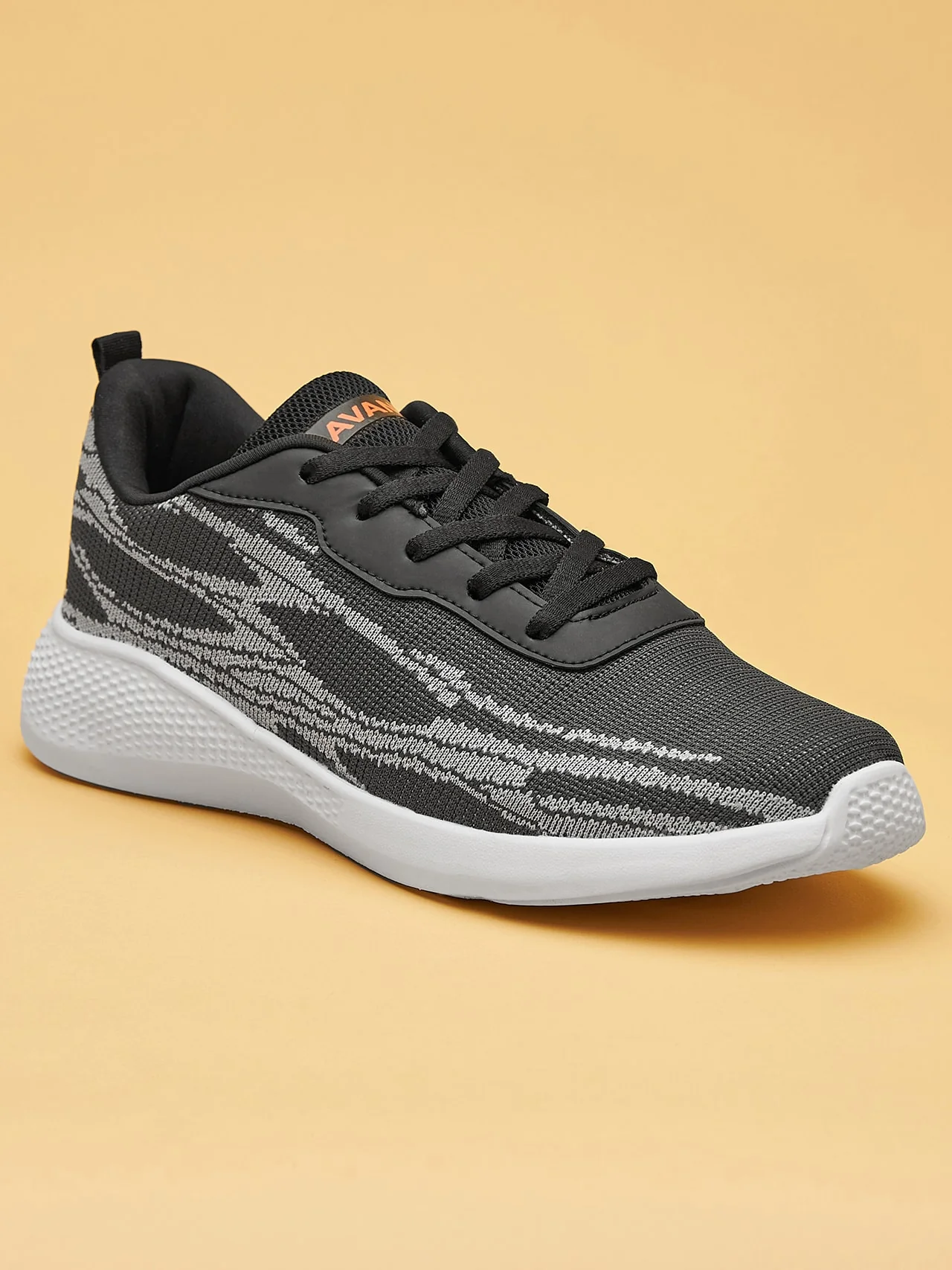 Avant Men's Dual Tone Knitted Walking Shoes-Grey