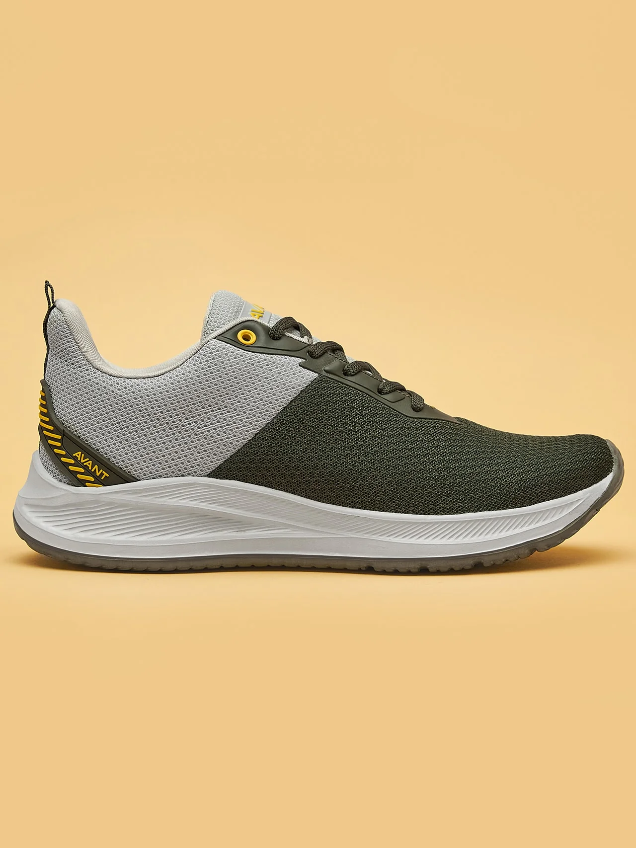 Avant Men's Racer Walking Shoes-L.Grey/Olive - Image 3