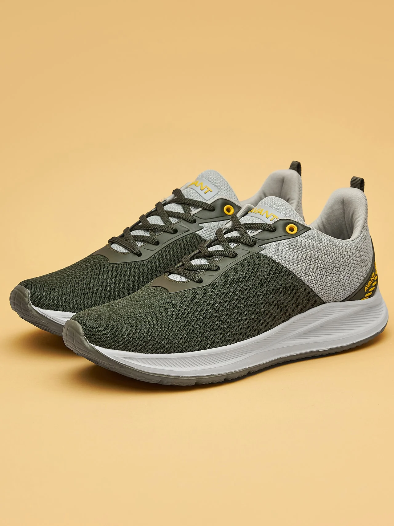 Avant Men's Racer Walking Shoes-L.Grey/Olive - Image 5