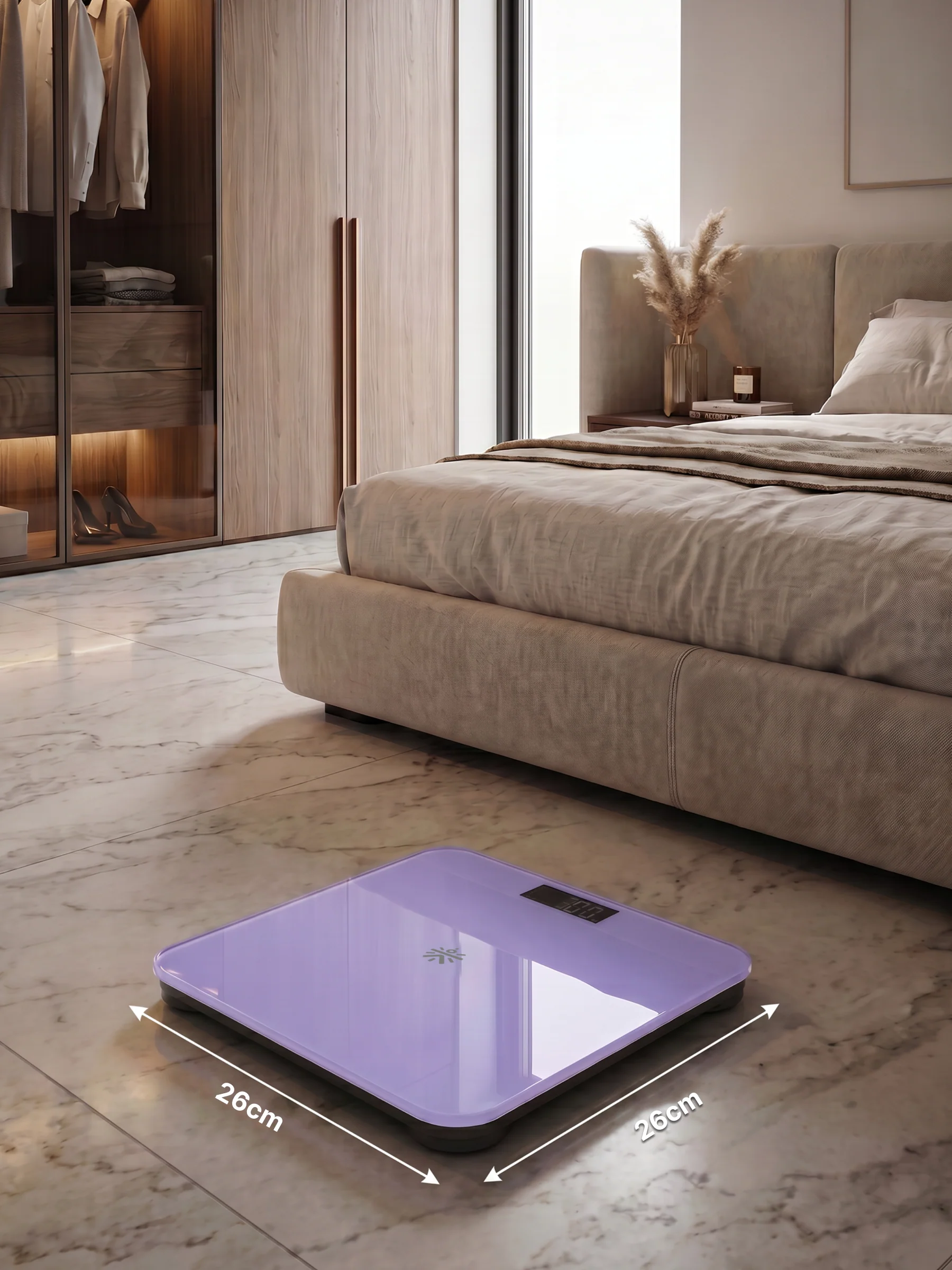 Cult Active body Weighing scale, LCD display, Weight Machine, 180 Kg, Batteries included, Tempered Glass Platform, Ideal for Home Use, Purple - Image 6