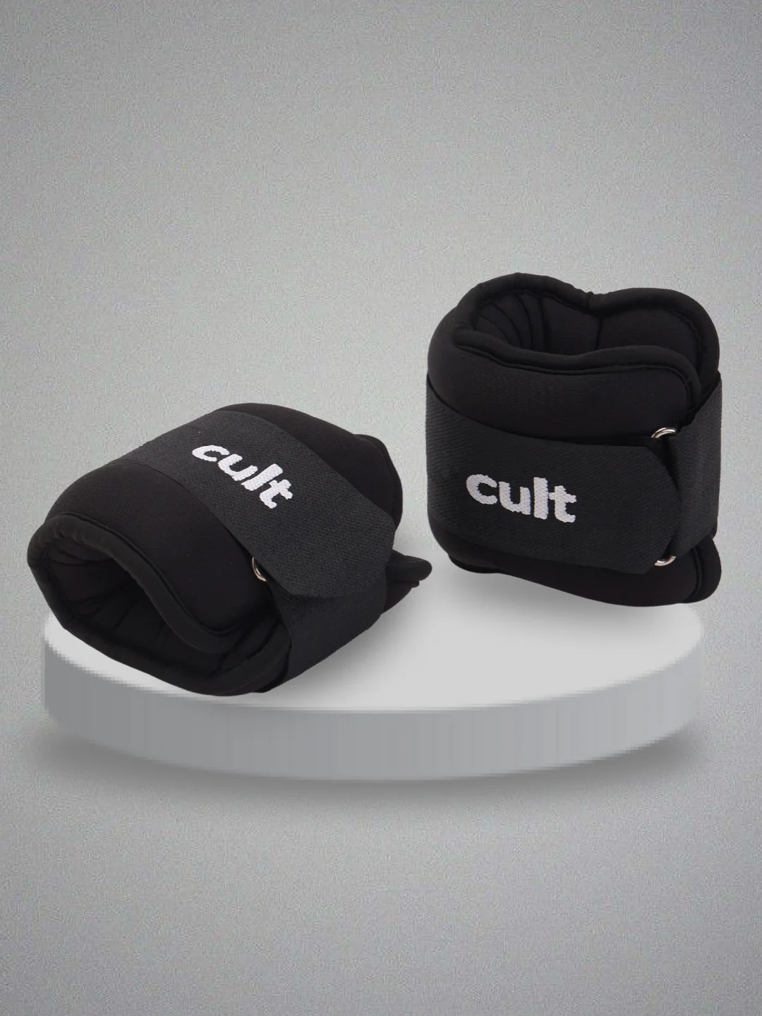 cult Ankle Weight Bands Black For Gym and Training Resistance Bands for Men & Women Pair of 2 (1 kg each)