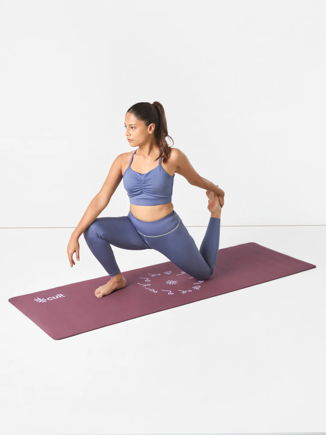 cult Aroma Infused TPE Yoga Mat 6 mm Anti Skid Non Slip Exercise Mat with Carry Bag for Yoga Workout Gym Wine