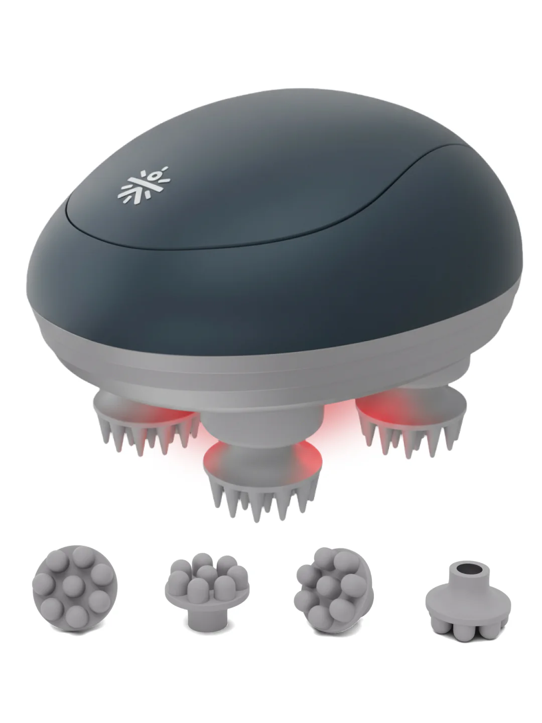 Cult Aura Head Massager with Red Light Therapy | Silicone Heads with 4 Extra Attachments for Stress Relief & Relaxation