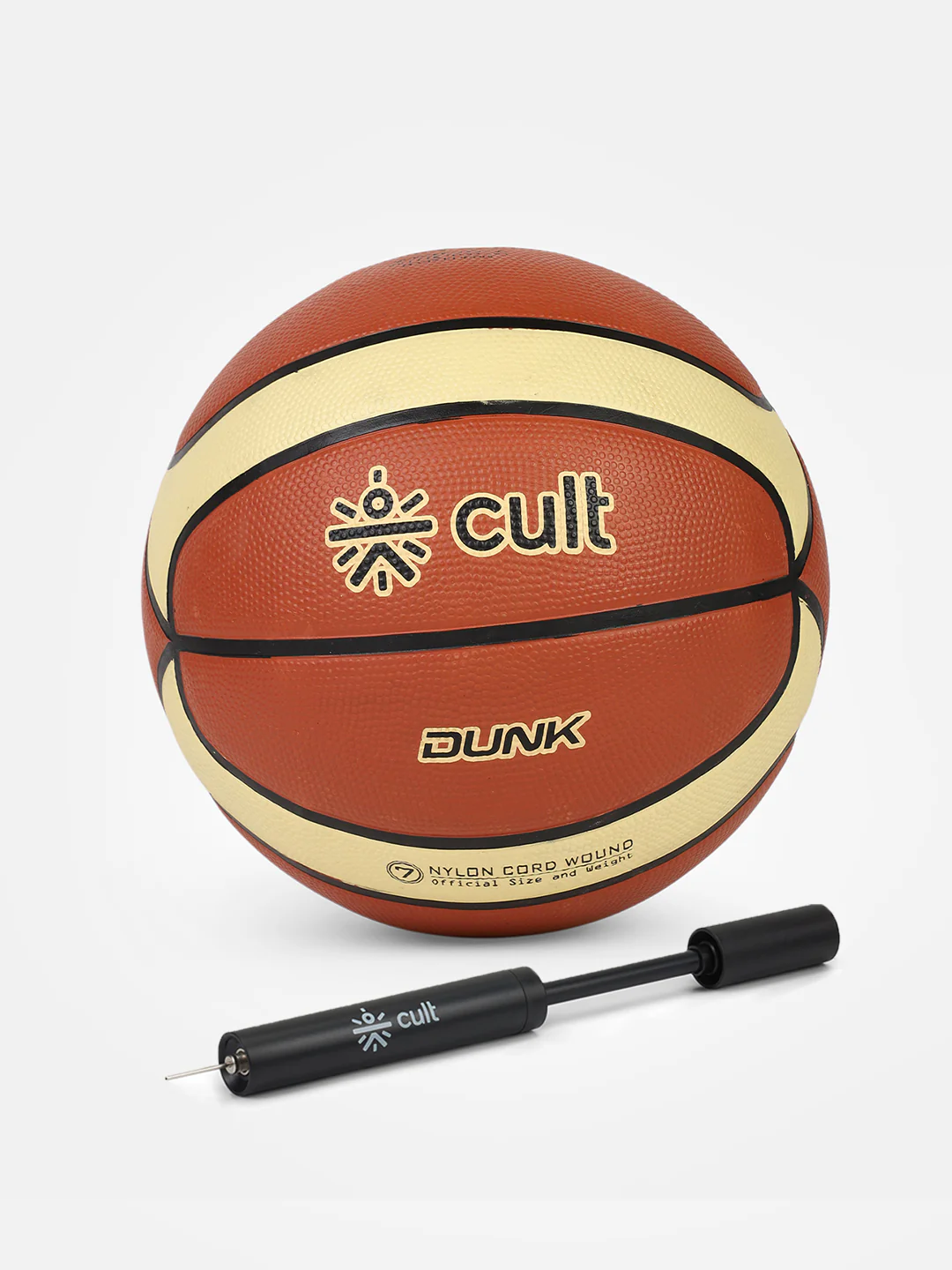 Cult Basketball Combo  Premium Dunk 7 No (Brown/Cream) + Ball Pump
