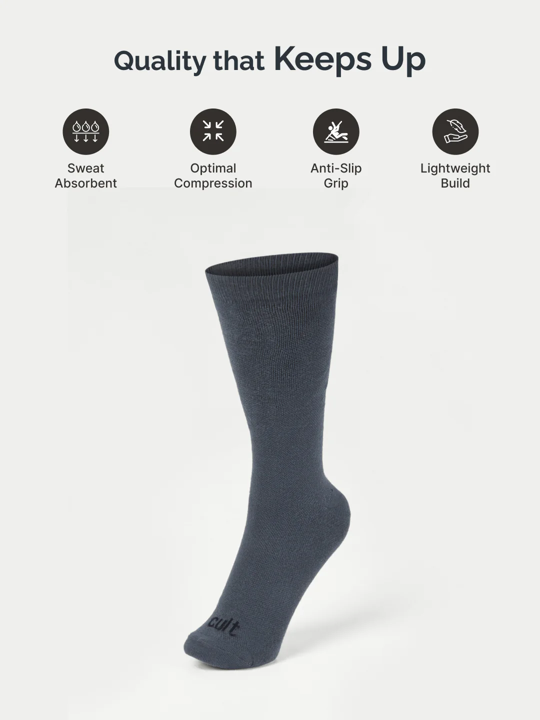 cult Compression Socks Dark Grey Unisex - Image 3