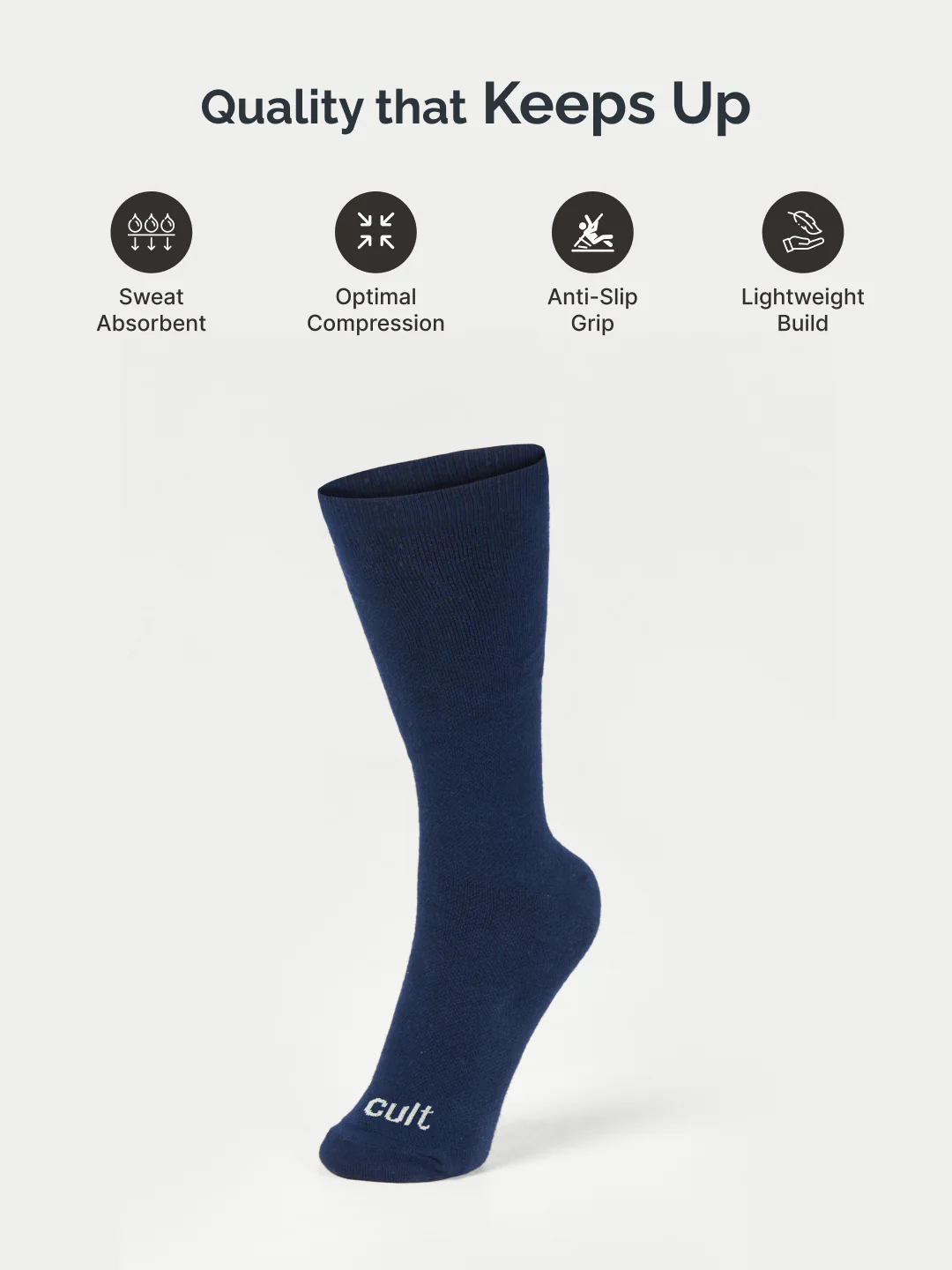 cult Compression Socks Navy Unisex - Image 3