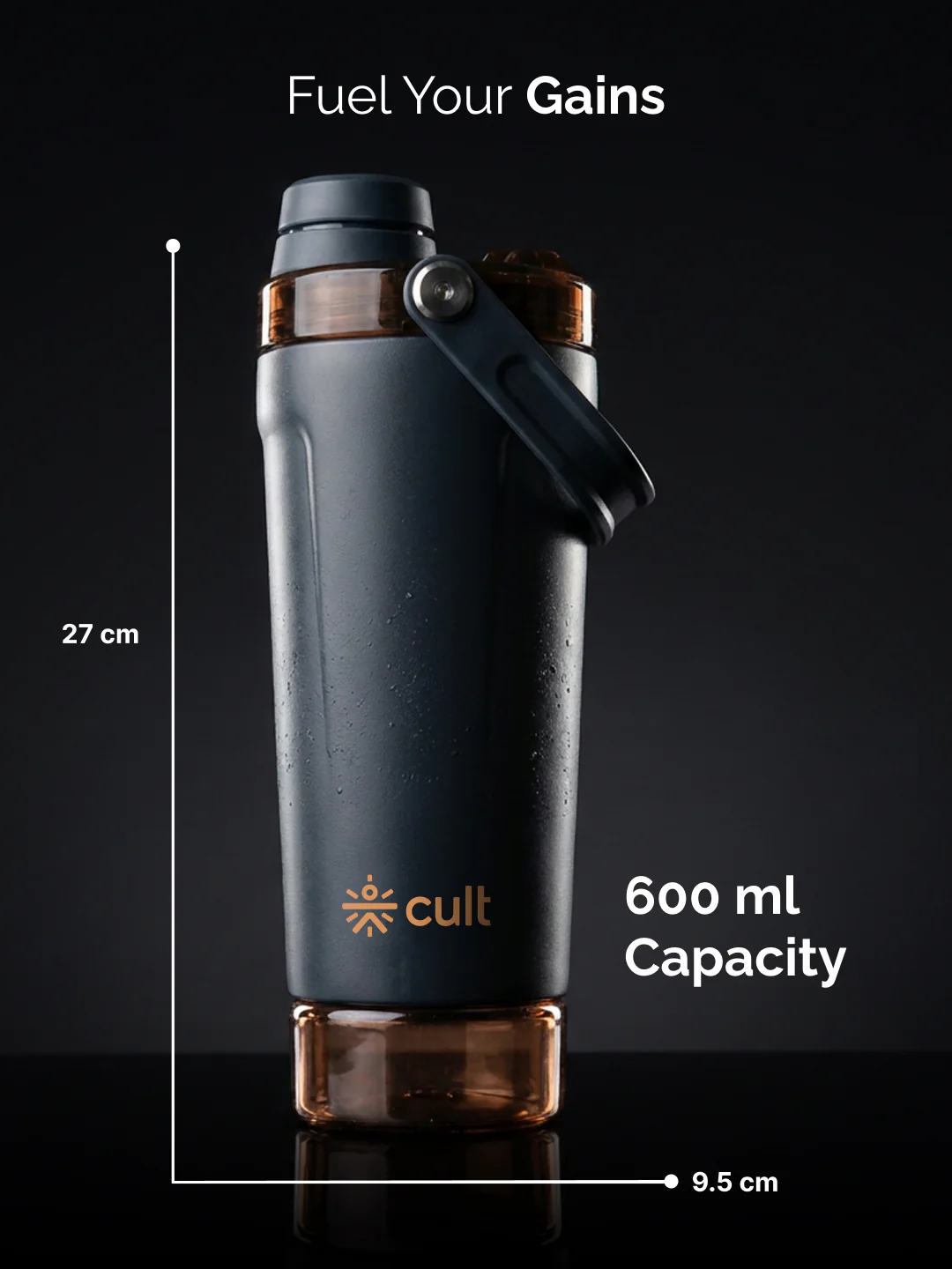 Cult CoreMix 600ML Detachable Storage Shaker Blue - Image 7