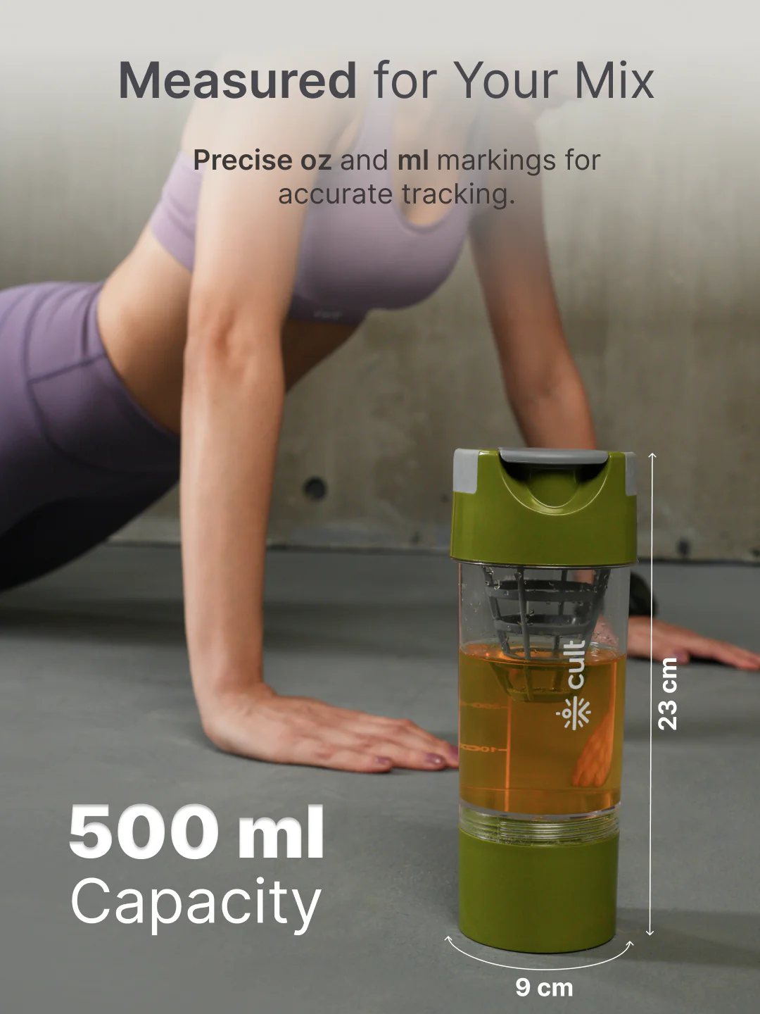 cult Cyclone Shaker 500 ML Olive Grey - Image 5
