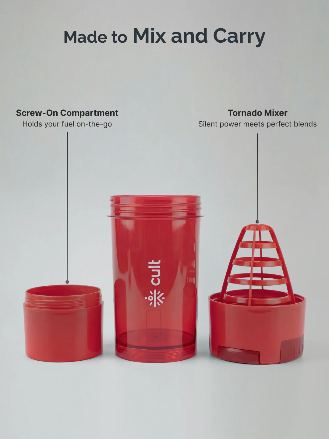 cult Cyclone Shaker 500 ML Red - Image 4