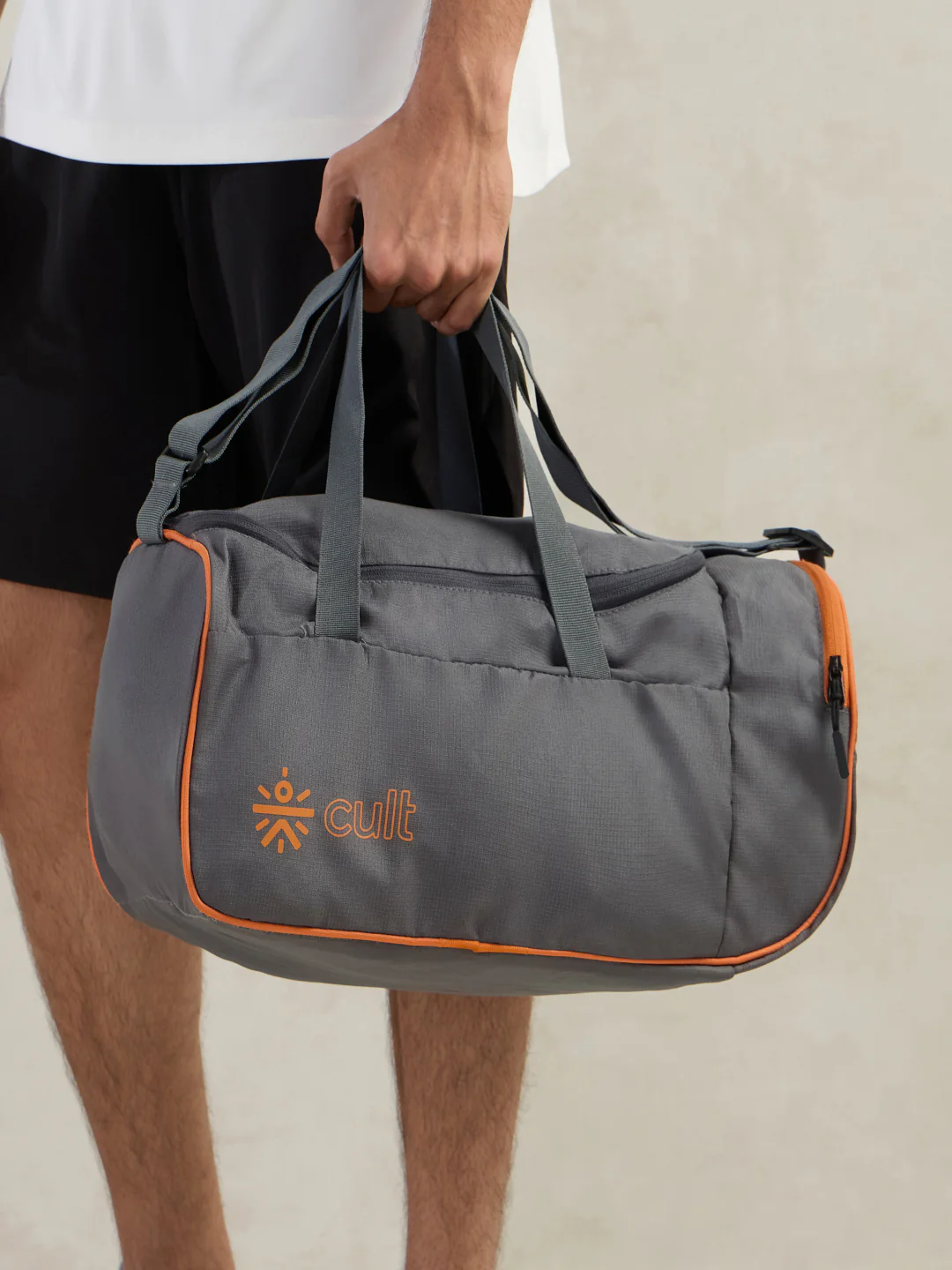 Foldable Duffle Bag 25L with Adjustable Strap Grey
