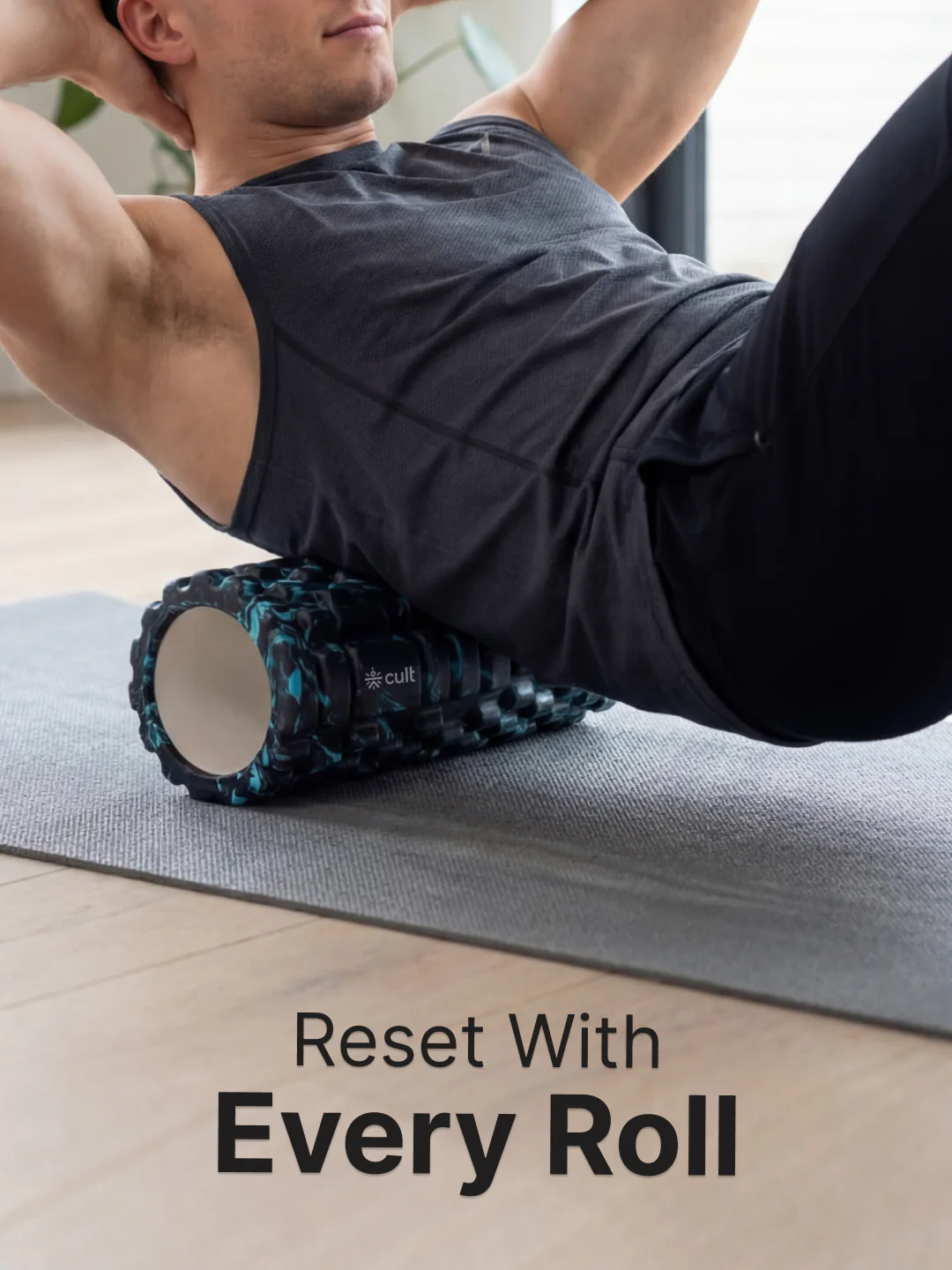 cult Foam Roller Marble Blue - Muscle Recovery & Deep Tissue Massage - Image 2