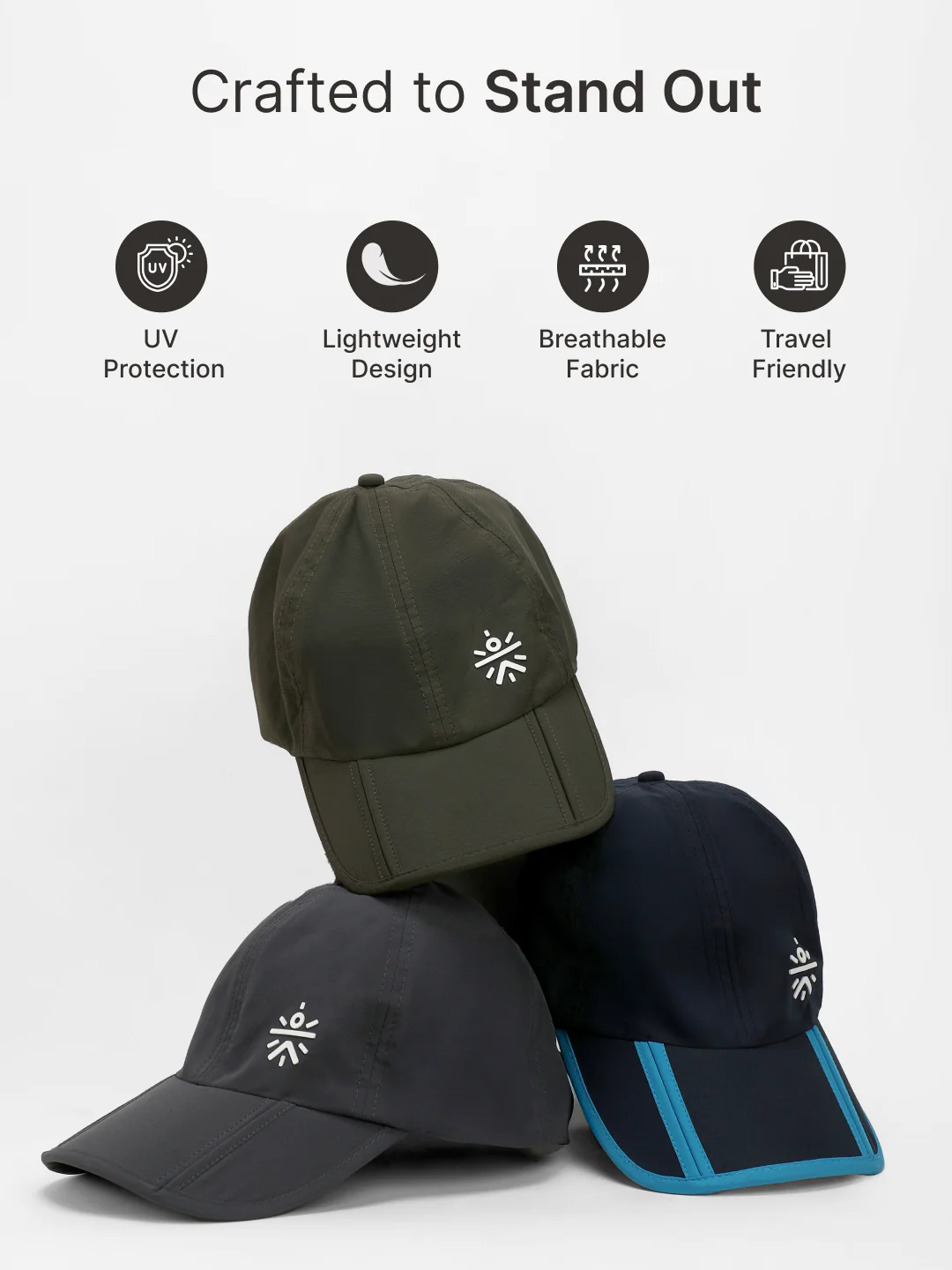cult Foldable Cap Unisex with Adjustable Strap Grey - Image 3