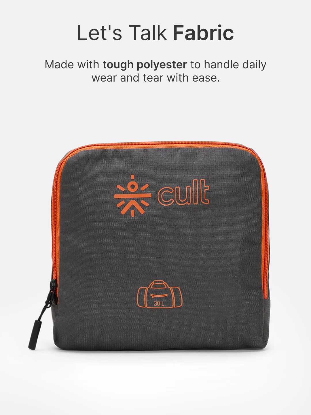 cult Foldable Duffle Bag 30L Grey - Image 5