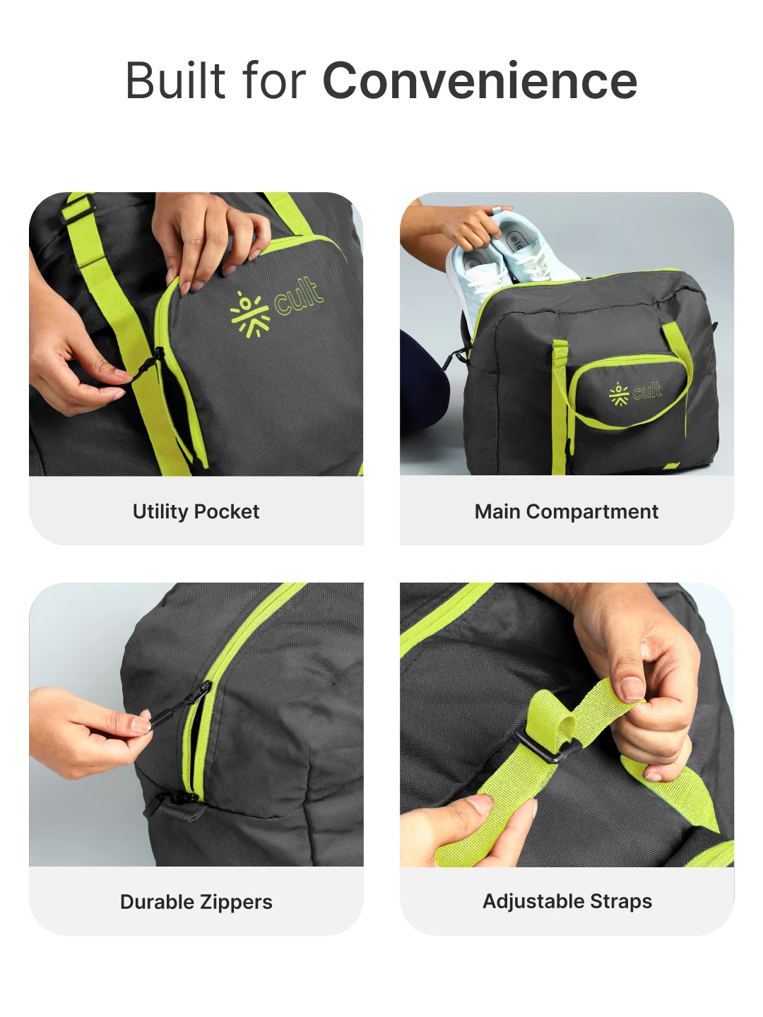 cult Foldable Duffle Bag 30L Olive - Image 4