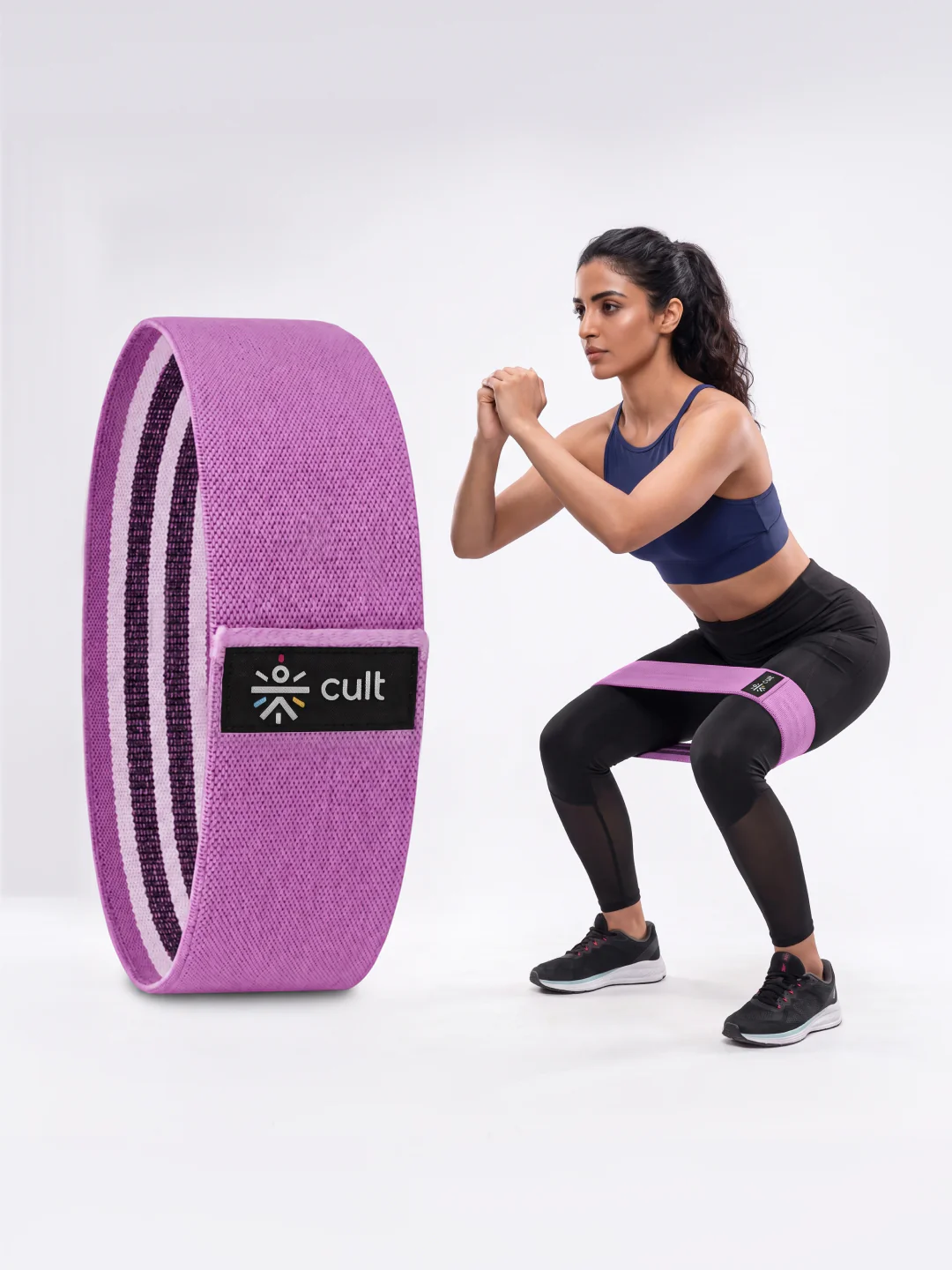 Cult Hip Band Pack of 1 - Workout Band | High Resistance (40–50 kg) Purple