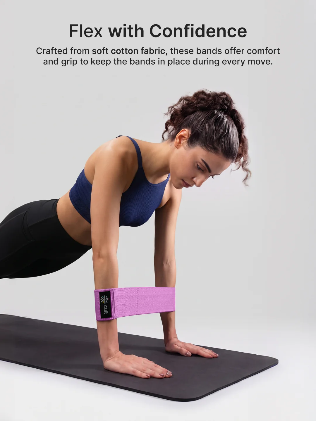 Cult Hip Band Pack of 1 - Workout Band | High Resistance (40–50 kg) Purple - Image 4