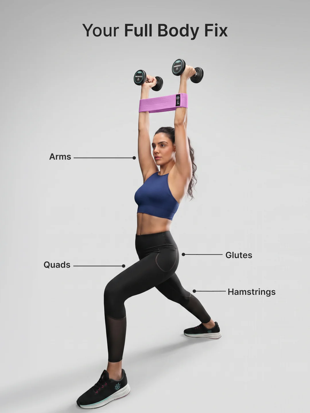 Cult Hip Band Pack of 1 - Workout Band | High Resistance (40–50 kg) Purple - Image 5