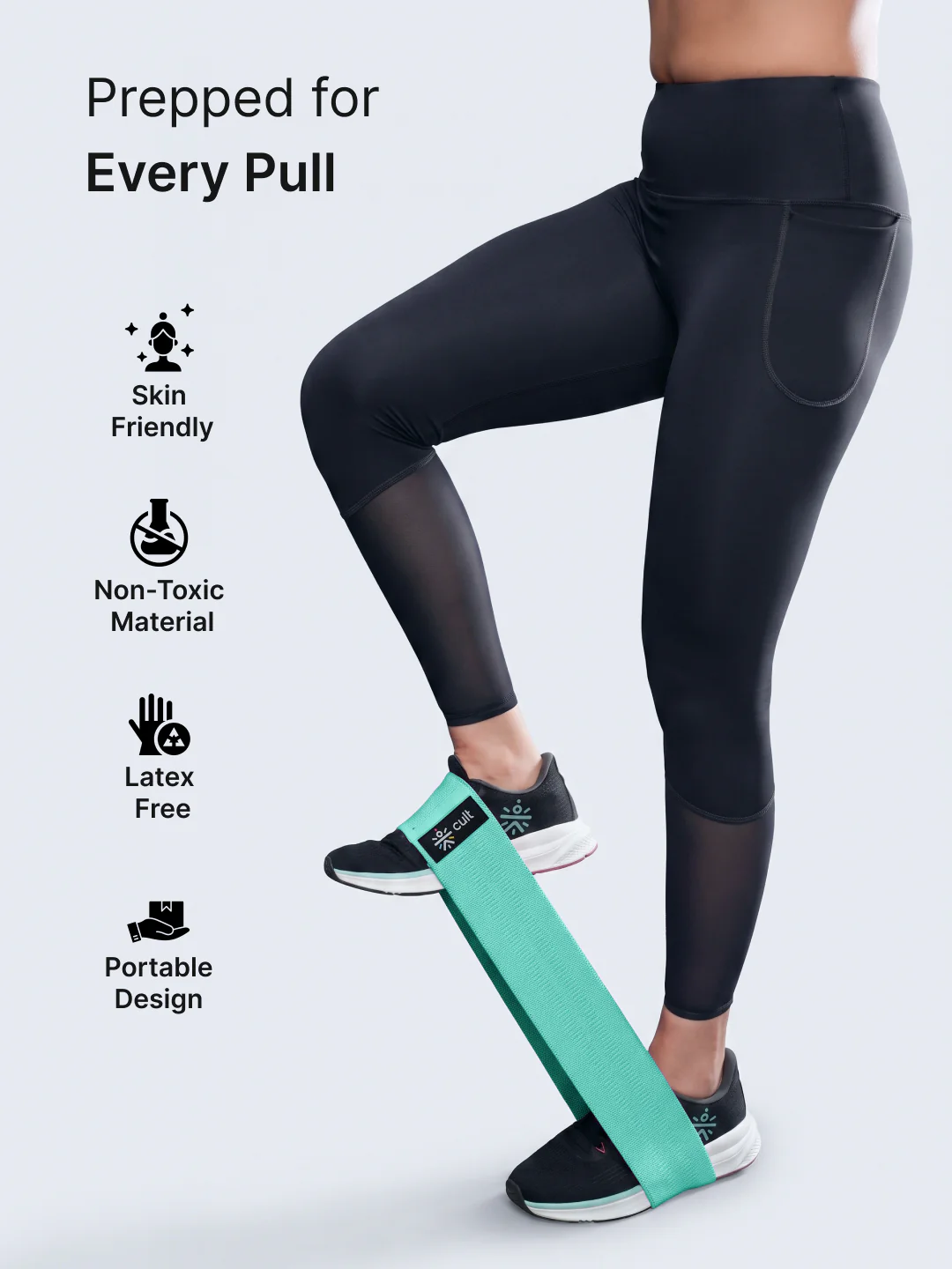 Cult Hip Band Pack of 1 - Workout Band | Medium Resistance (25–35 kg) Green - Image 3