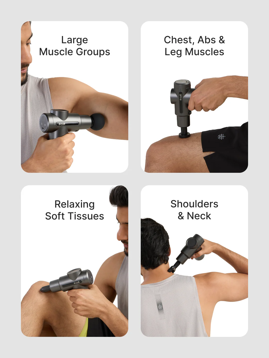 Cult Impact Edge Deep tissue massage gun, Dual Hot and Cold therapy head, 3 Hour long battery, 6-speed intensity, Silicone round head, Full body gun massager machine - Image 5