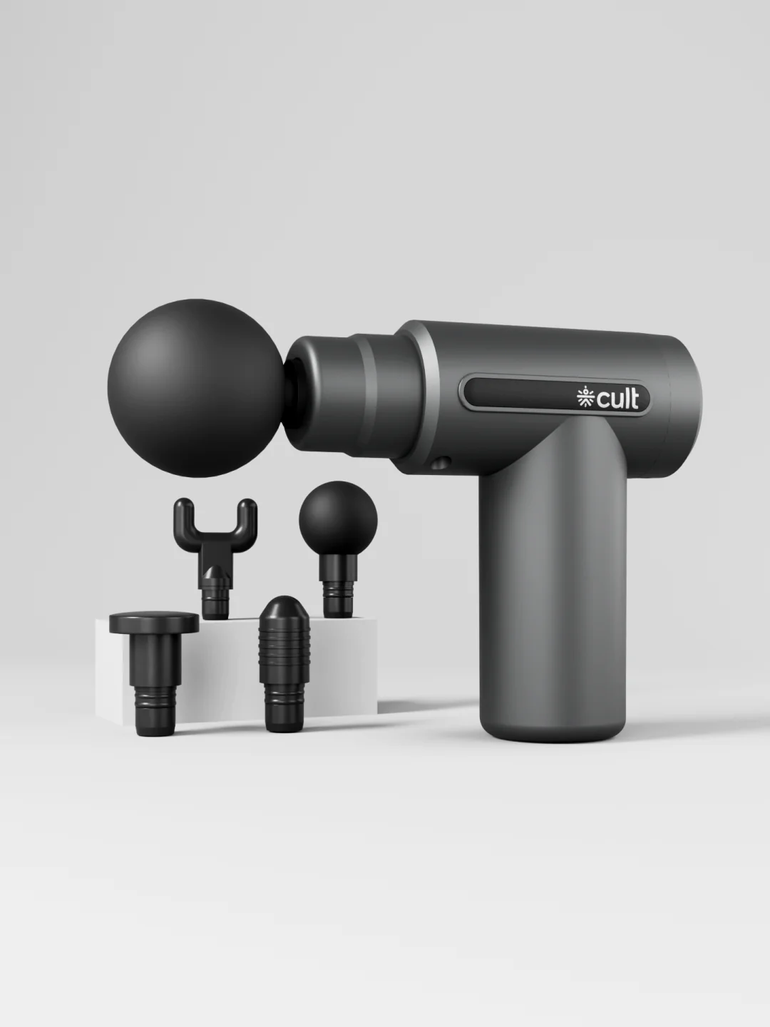 Cult Impact, Full Body Professional Gun Massager, Upto 3 Hour Battery, QuietMotion Tech, Deep Tissue Percussions, 4 Interchangeable heads, 6 Speed levels, Silicone head.