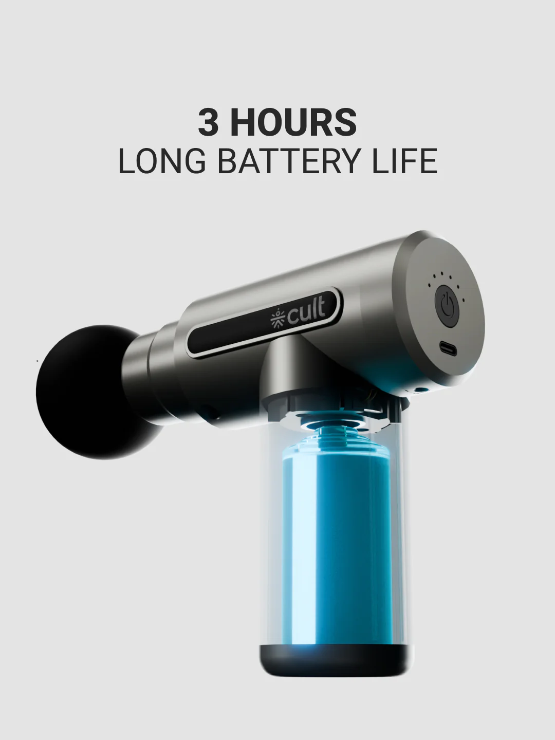 Cult Impact, Full Body Professional Gun Massager, Upto 3 Hour Battery, QuietMotion Tech, Deep Tissue Percussions, 4 Interchangeable heads, 6 Speed levels, Silicone head. - Image 6