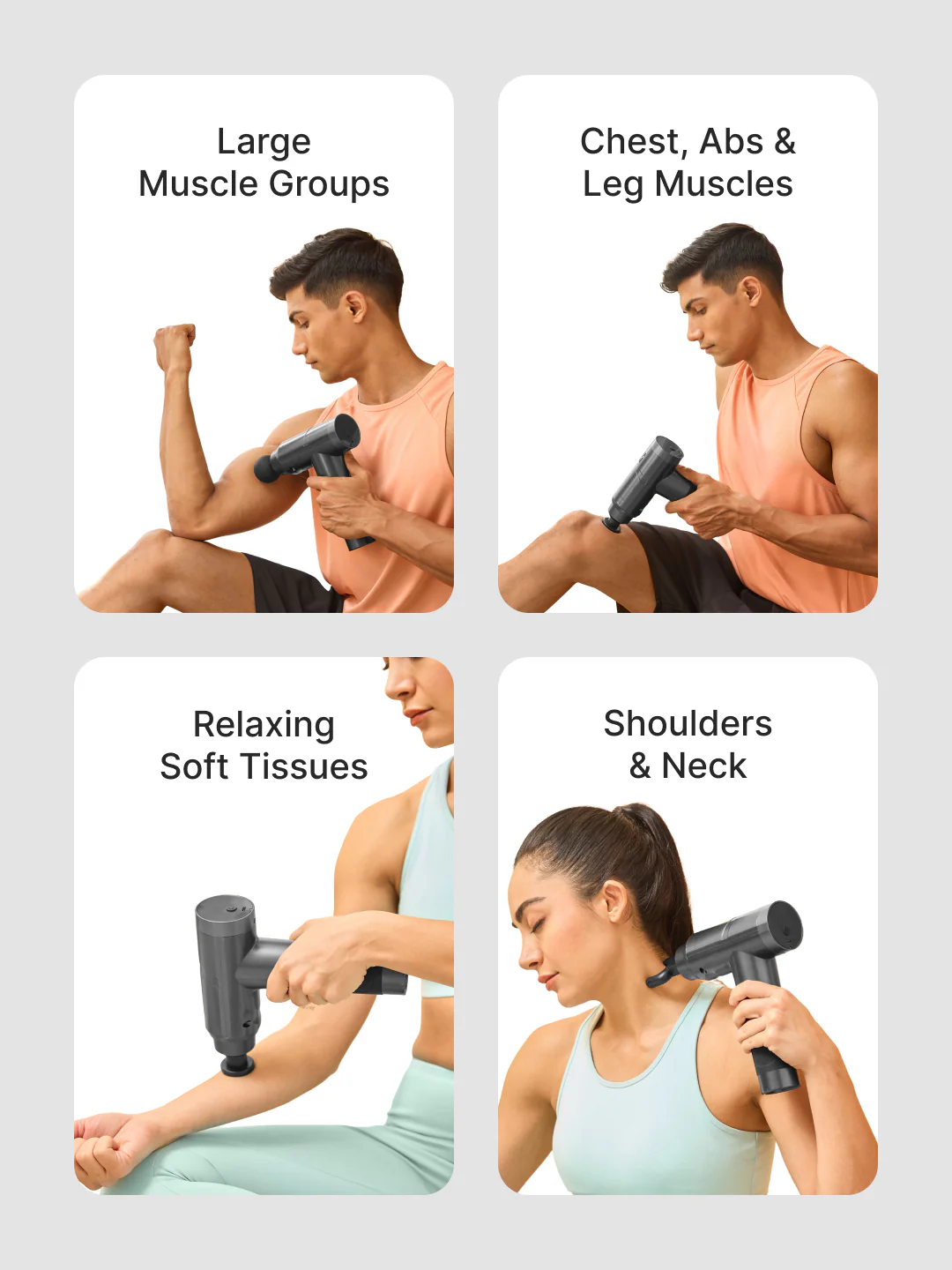 Cult Impact Pro, Full Body Professional Gun Massager, 4.5 hour long battery, Deep Tissue Percussions, 4 Interchangeable heads, 6 Speed levels, Silicone head. - Image 4