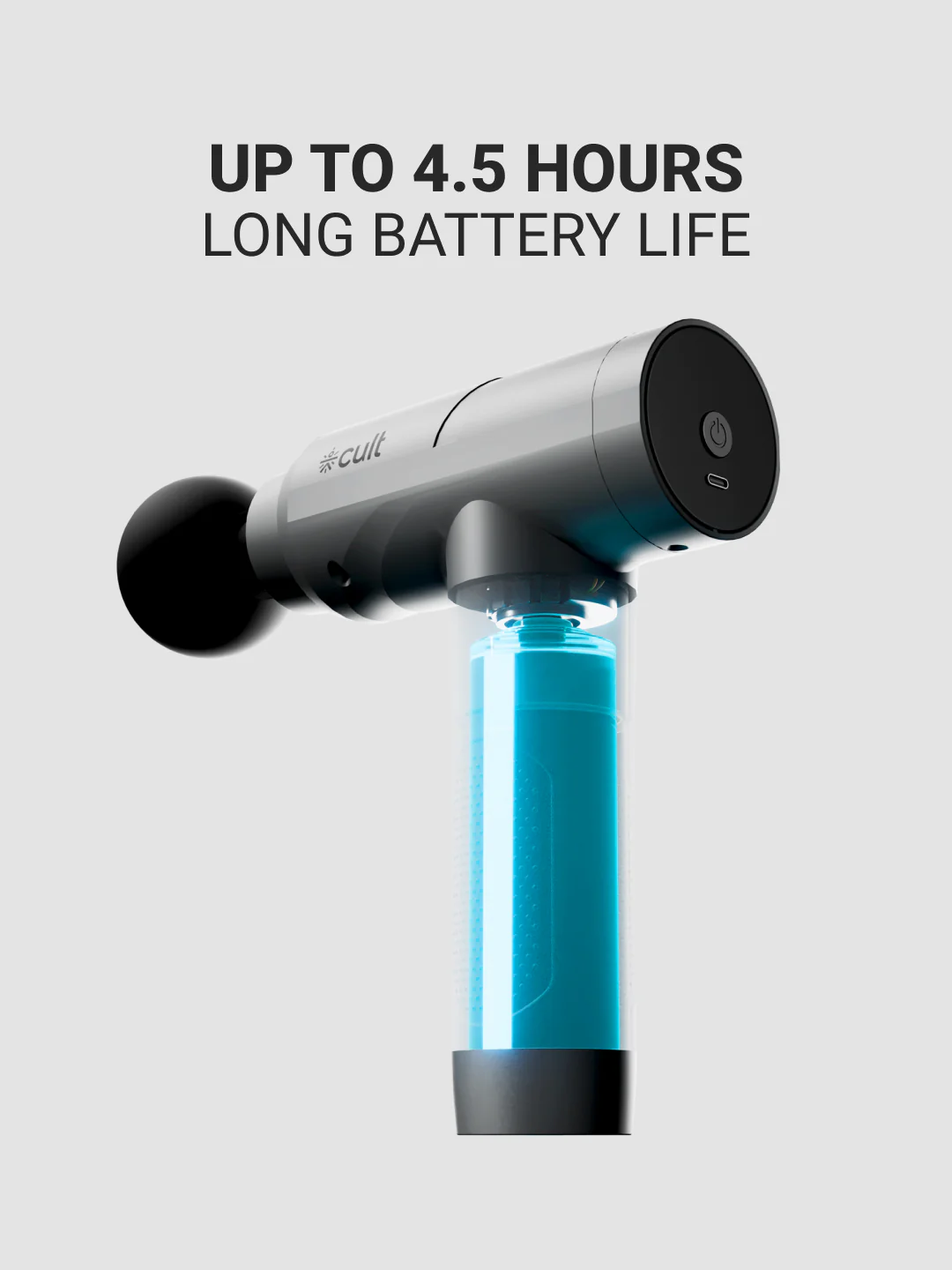 Cult Impact Pro, Full Body Professional Gun Massager, 4.5 hour long battery, Deep Tissue Percussions, 4 Interchangeable heads, 6 Speed levels, Silicone head. - Image 7