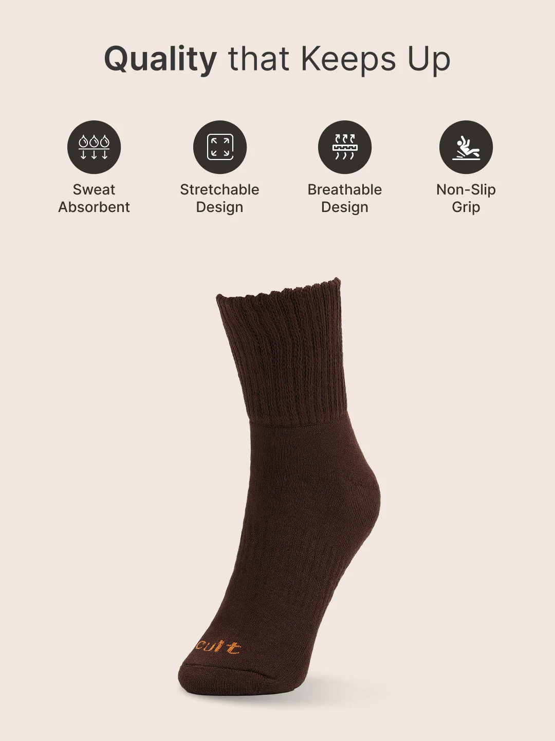 CULT Men's Crew Length Cotton Socks Ultra Soft, Breathable & Anti-Microbial Casual & Sports Socks with Moisture-Absorbent Fabric - Image 2