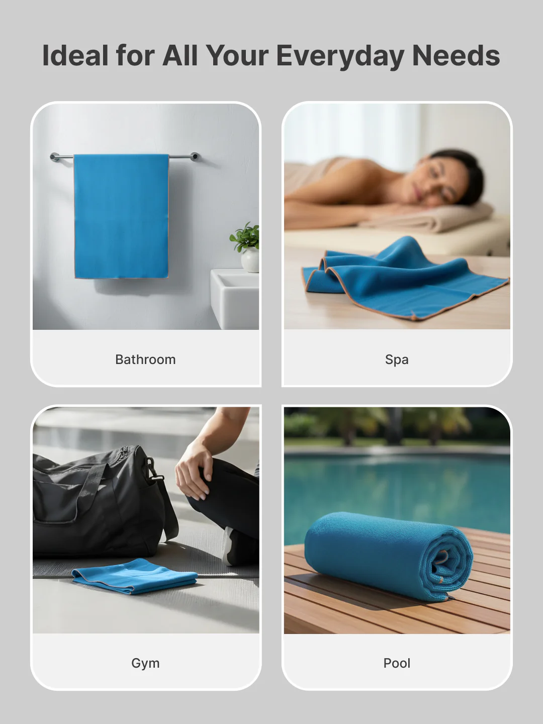 cult Microfiber Gym Towel for Men & Women with Elastic Loop - Small - Image 6