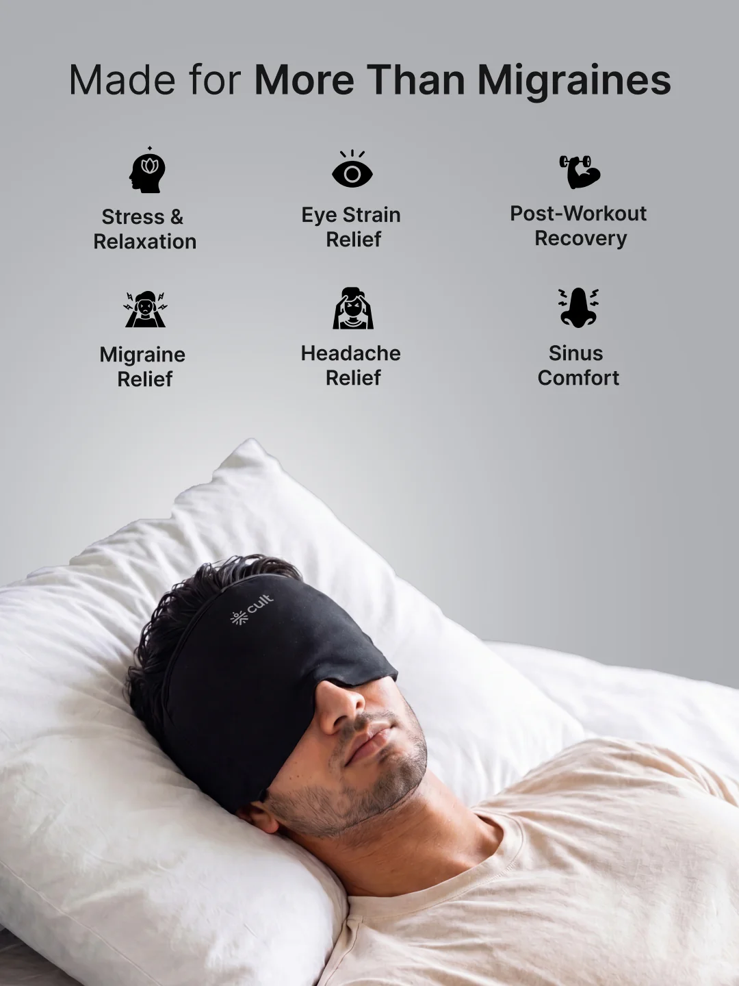 Cult Migraine Relief Cap Hot and Cold Gel Therapy Head Wrap for Migraines, Headaches, Sinus Pressure and Stress Relief - Image 7