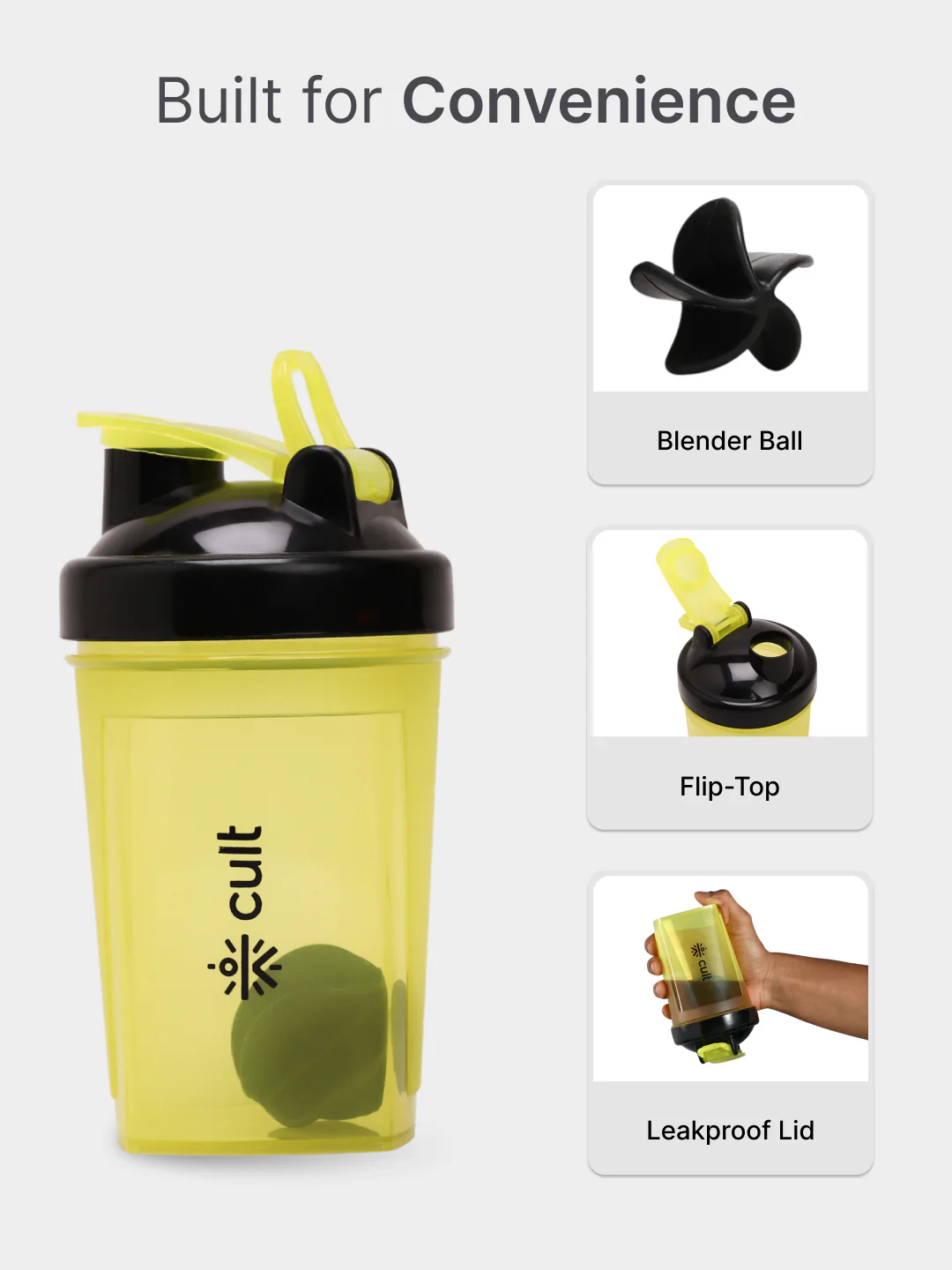 cult Micro Shaker 500ML Unisex Yellow - Image 4