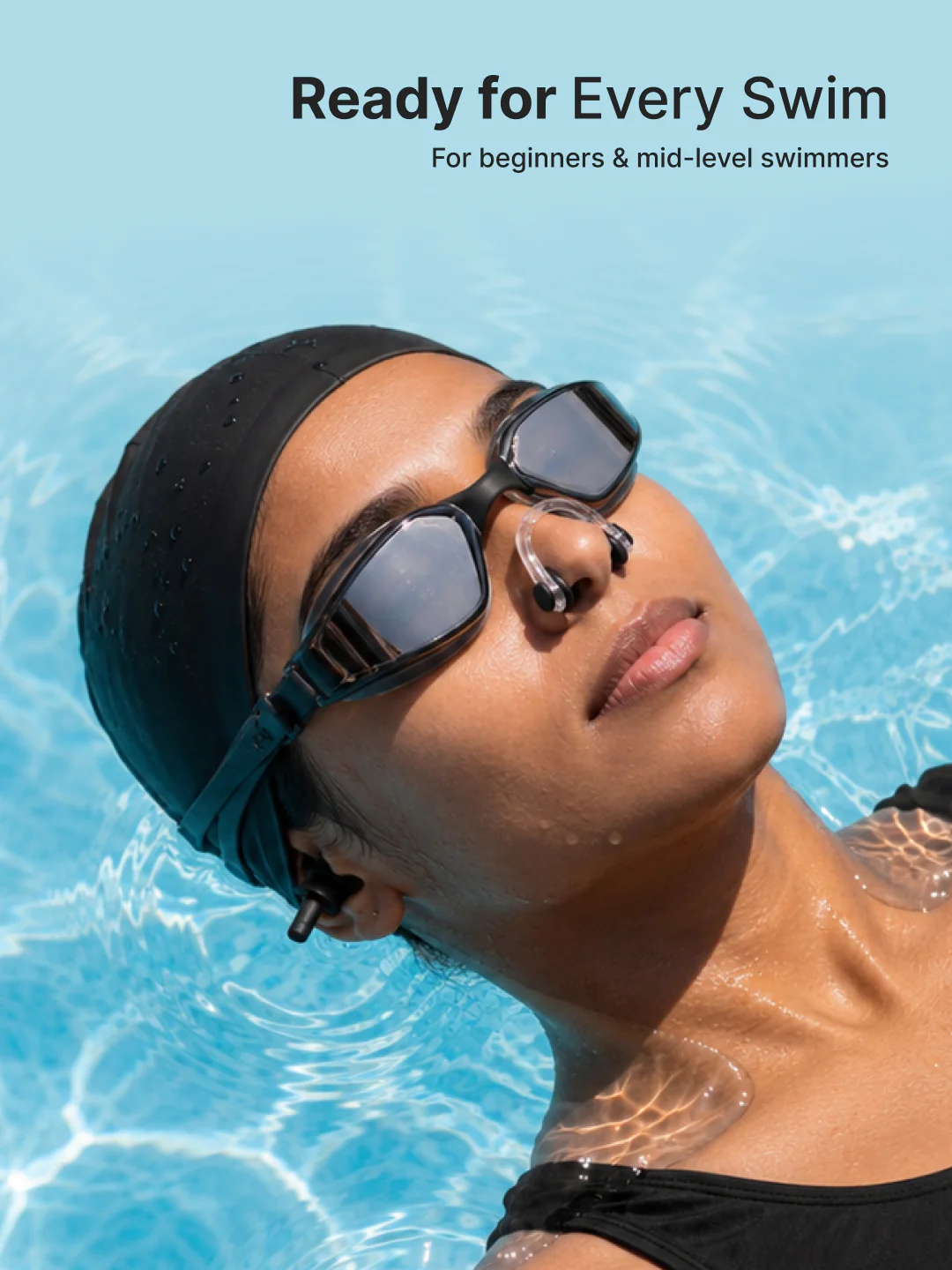 Cult Premium Swimming Kit, Anti-Fog Goggles, Silicone Swim Cap, Nose Clip, Ear Plugs & Premium Carry Box, Black - Image 2