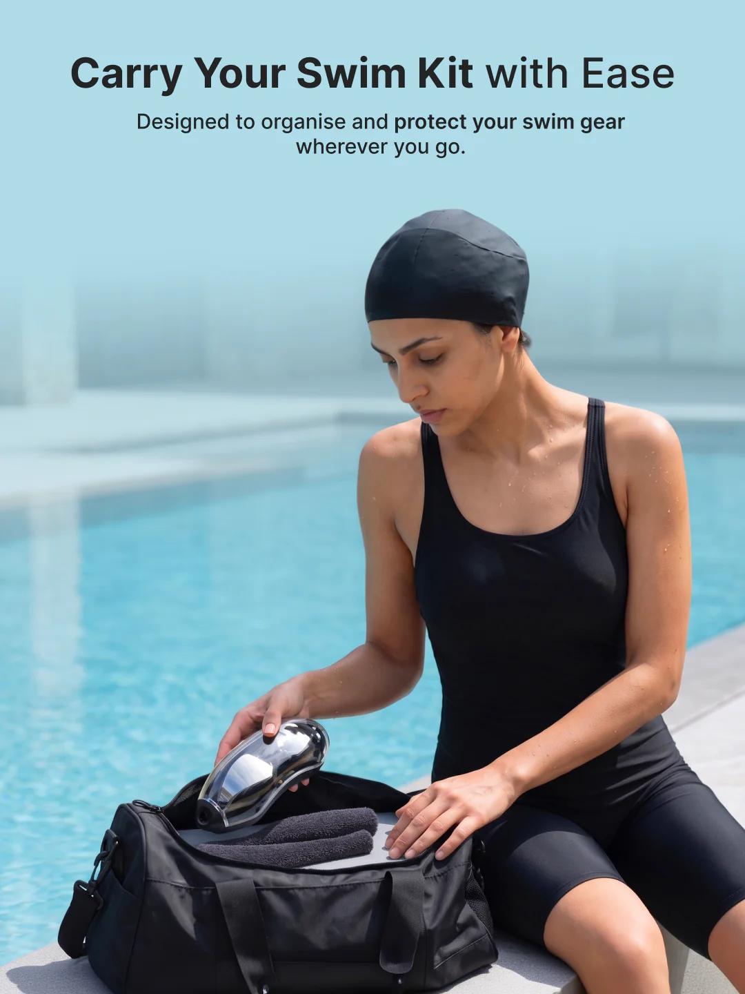 Cult Premium Swimming Kit, Anti-Fog Goggles, Silicone Swim Cap, Nose Clip, Ear Plugs & Premium Carry Box, Black - Image 8