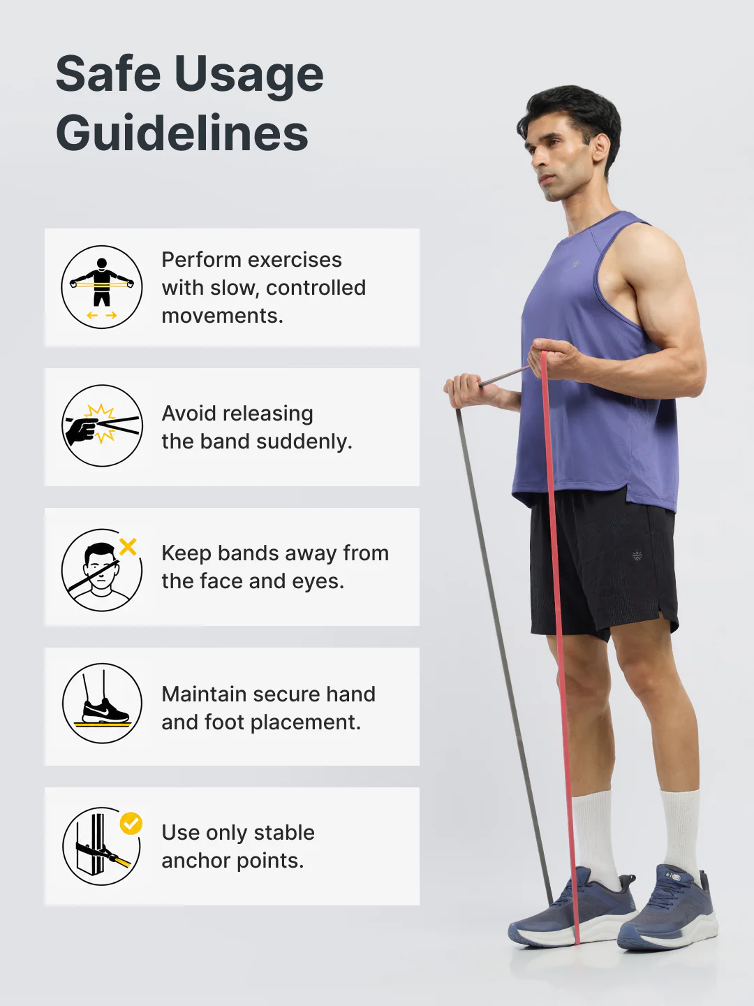 cult Resistance Band(7-15kgs Resistance) for Men & Women Red Grey - Image 7