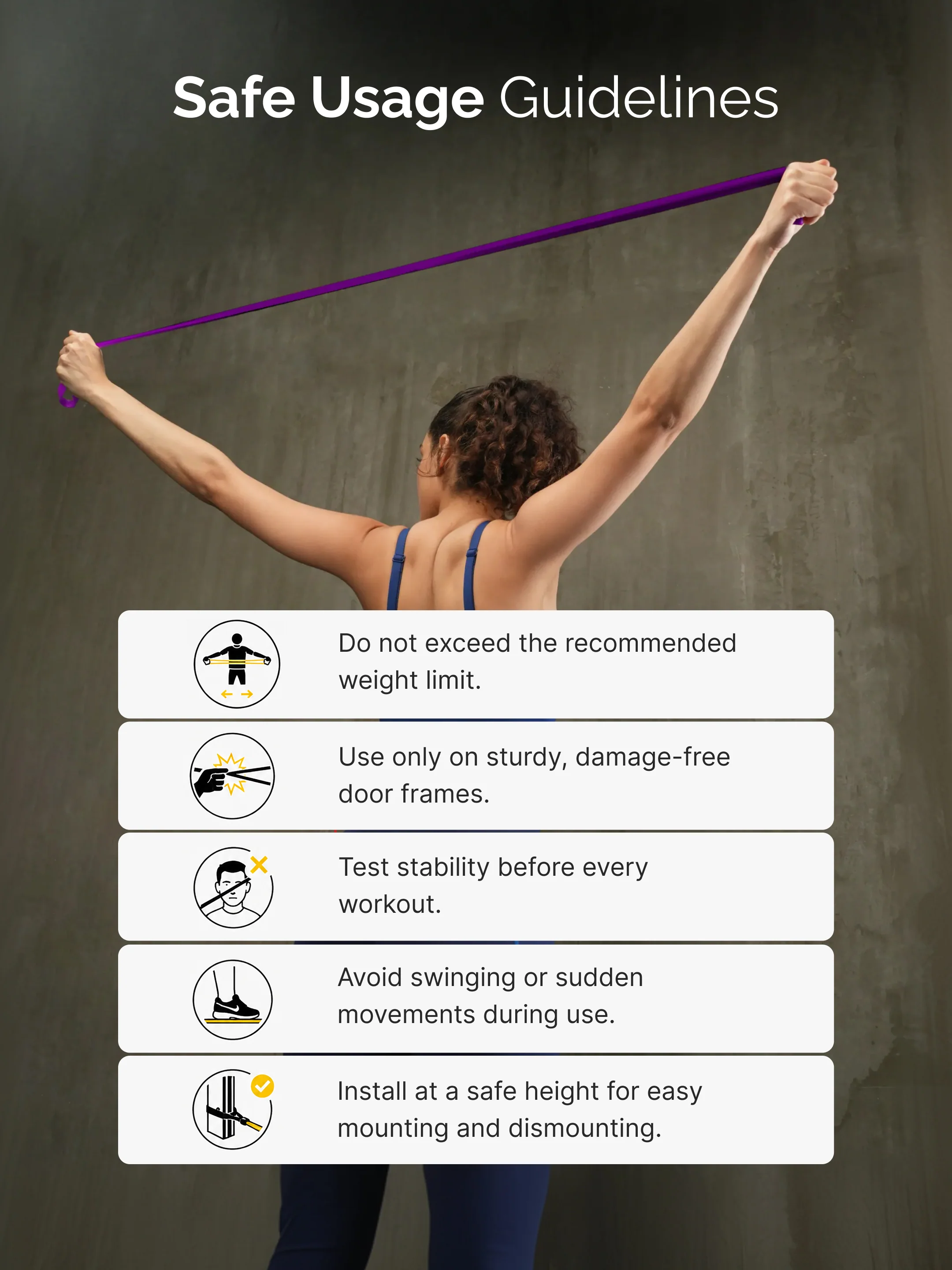 cult Resistance Band for Stretching, Pull Ups, Home Exercise and Gym Workout Stretch for Men & Women Purple(30-79 kgs Resistance) - Image 7