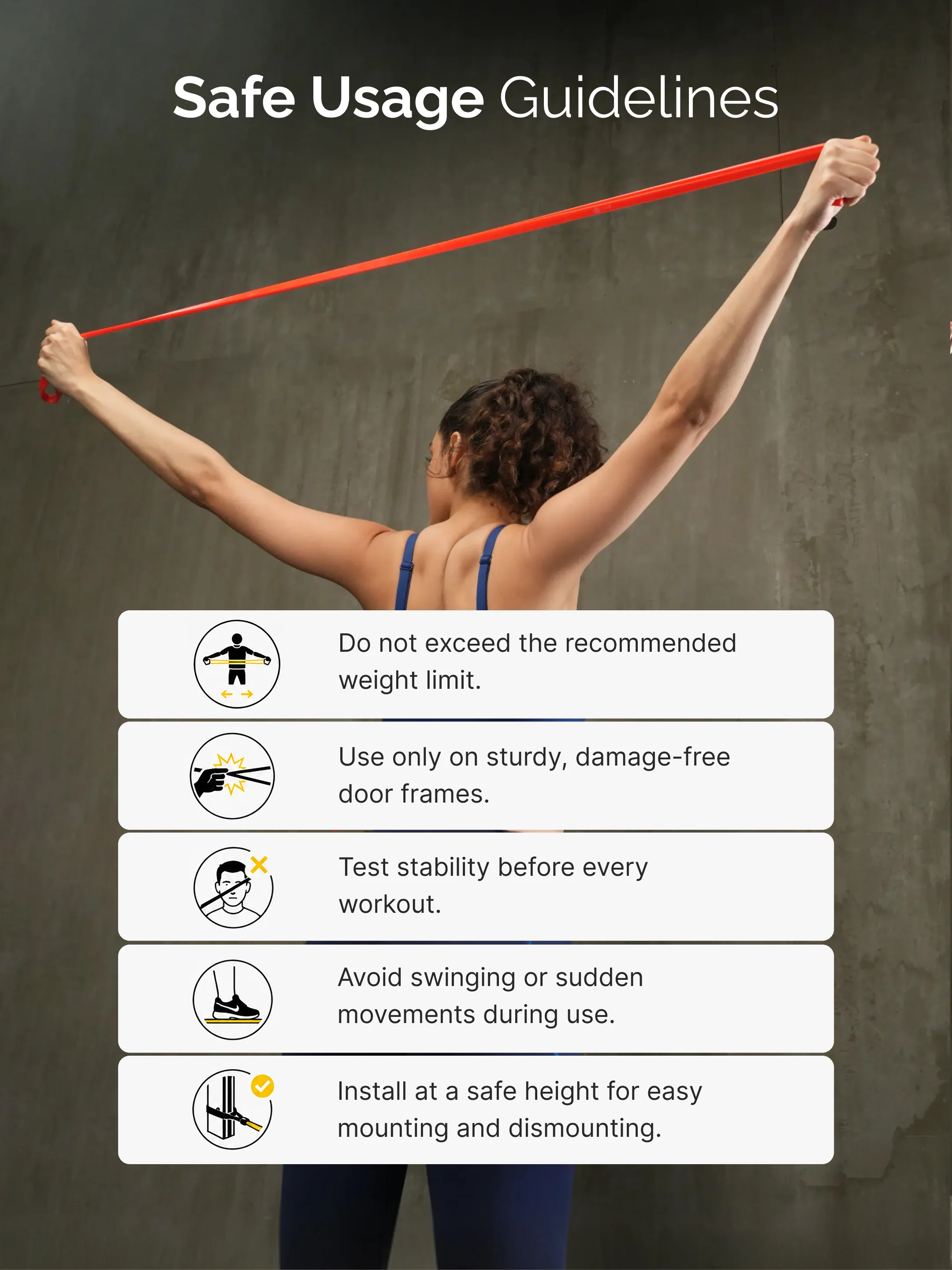 cult Resistance Band for Stretching, Pull Ups, Home Exercise and Gym Workout Stretch for Men & Women Red (7-15kgs Resistance) - Image 7