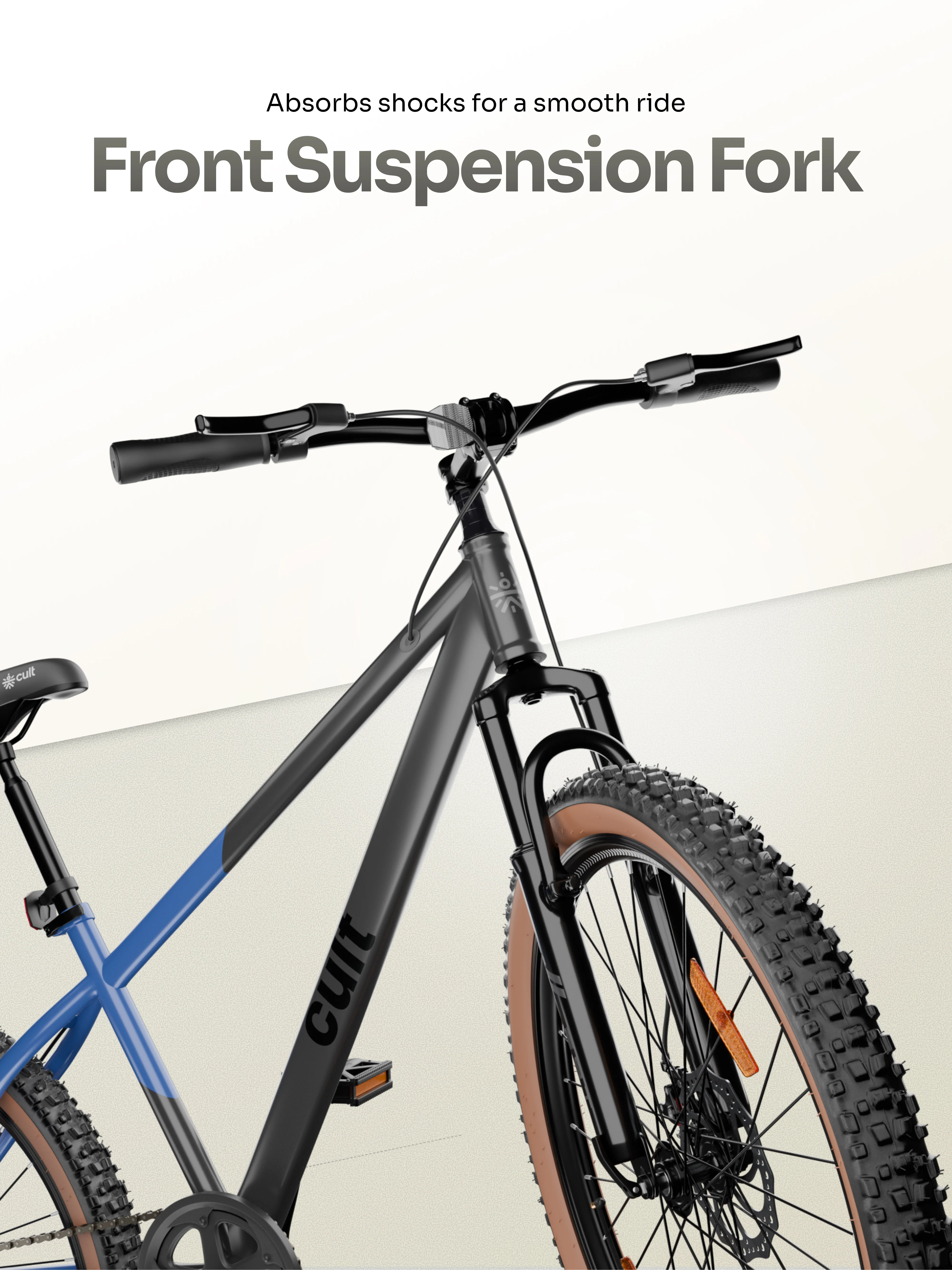 Cult Revon 29T Steel Mountain Bike with Dual Disc Brake and Front Suspension, Blue-Grey - Image 3