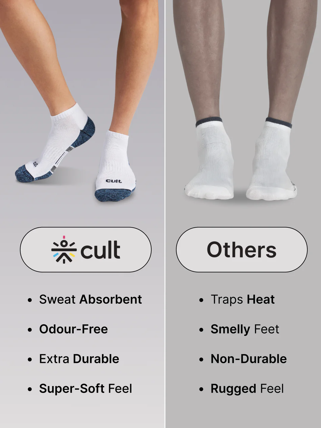 Sports Low Ankle Cotton Pack of 3 Grey,White & Black Socks Women - Image 6