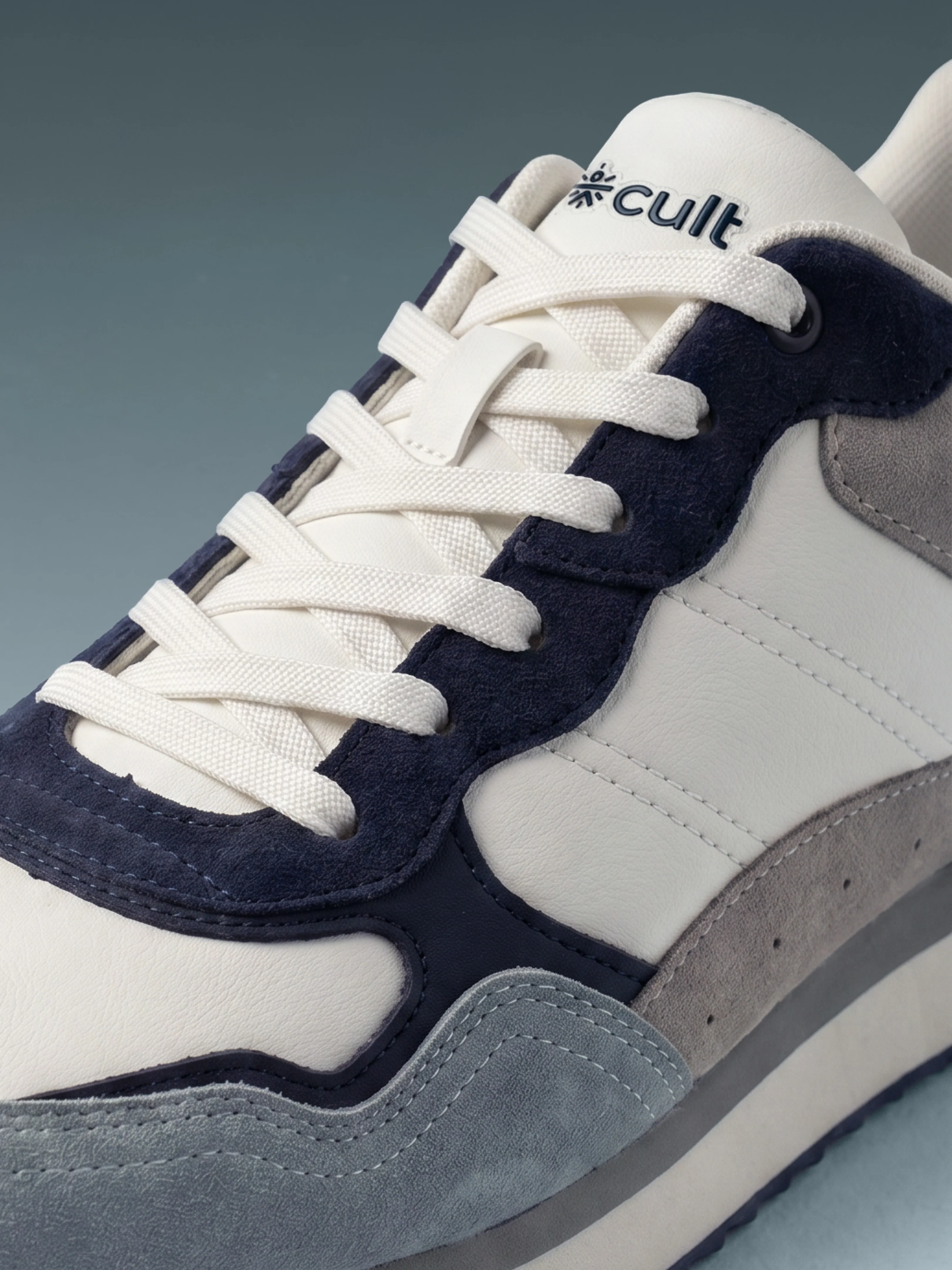 cult Women's RetroEdge Sneakers - White/Navy - Image 10