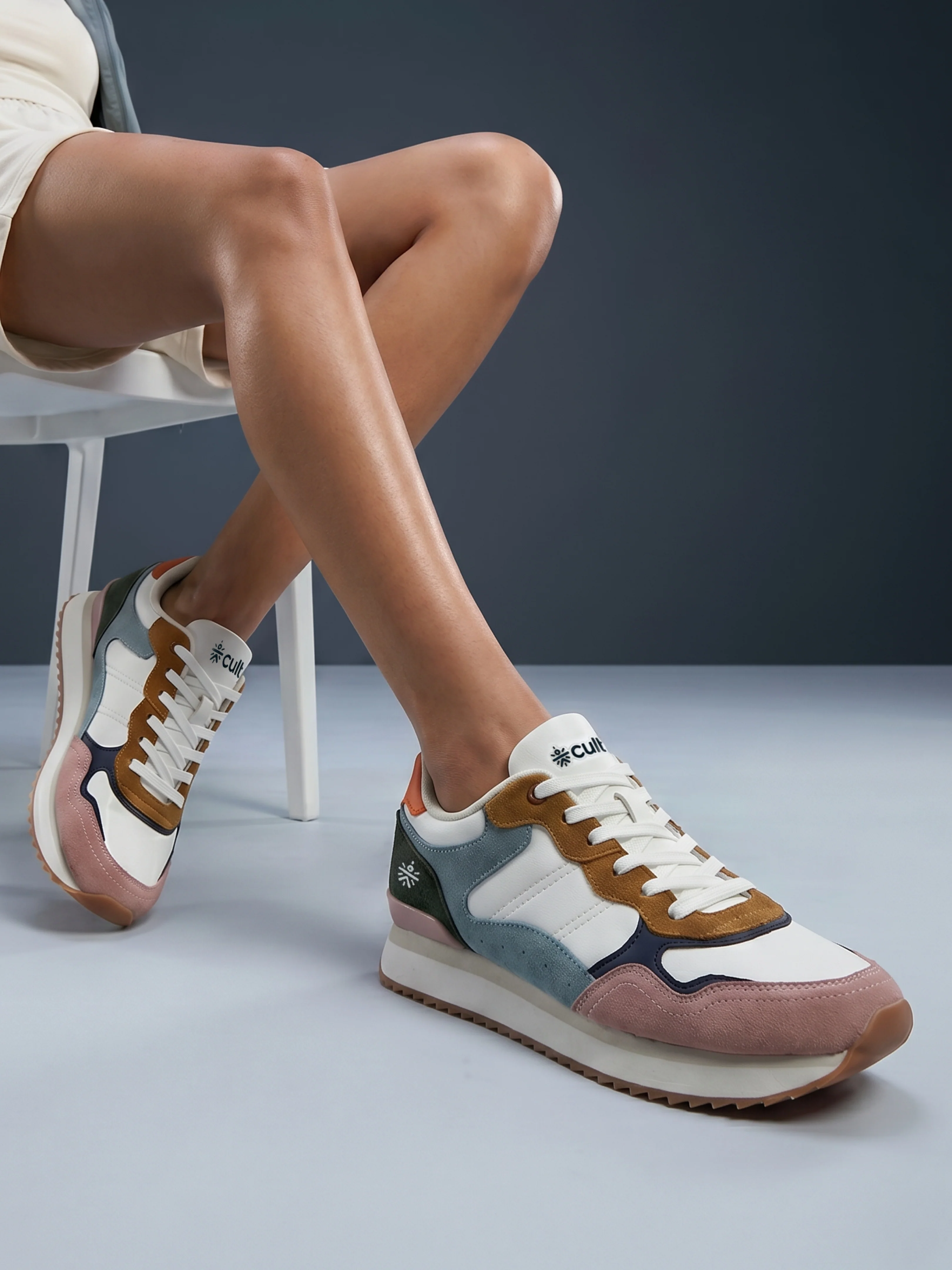 cult Women's RetroEdge Sneakers - White/Slate - Image 7