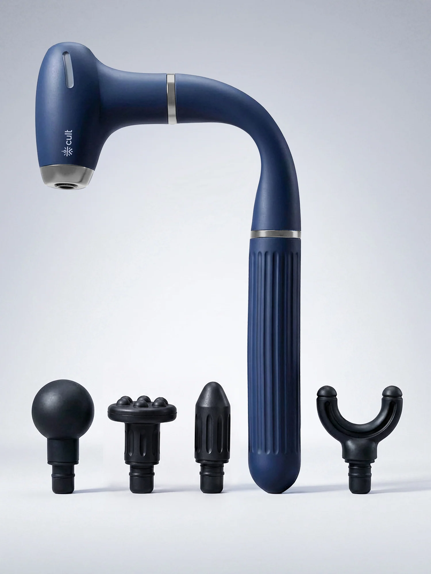 Cult XTND Massage Gun for Full-Body Muscle Relief, 3-in-1 Extension for Easy Back & Full-Body Massage, 35W Motor, 6 Speed Levels, 4 Massage Heads, Pain Relief Massager for Back, Shoulders, Legs & Everyday Recovery, Blue