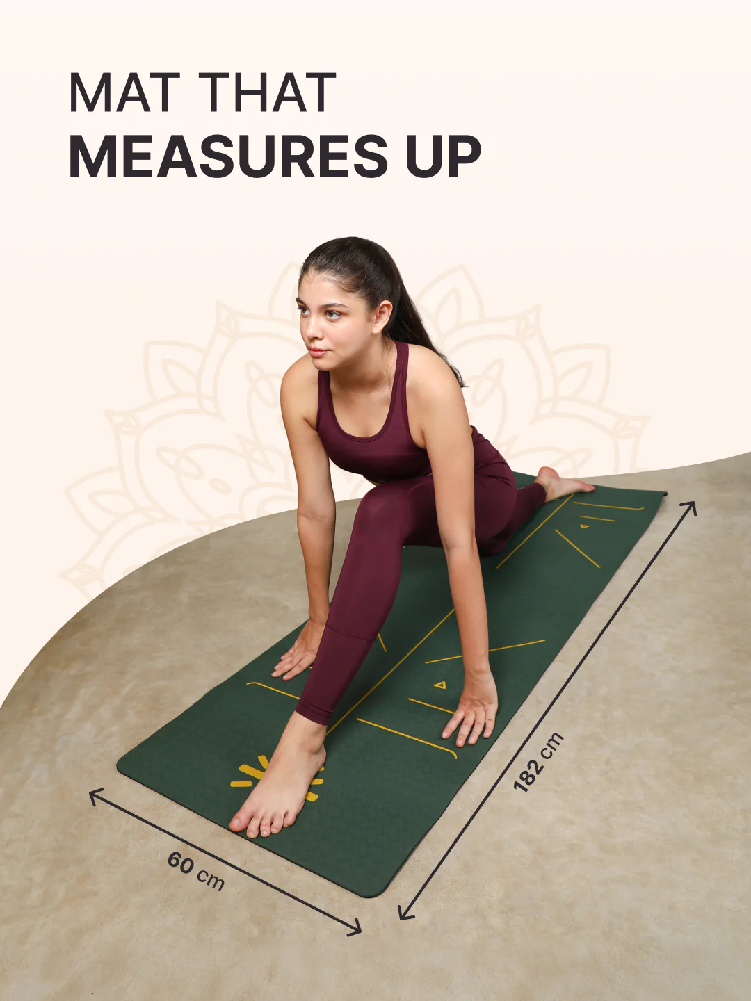 CULT Premium TPE Yoga Mat with Alignment Marks 6mm Thick Non-Slip Exercise & Pilates Mat for Men & Women, Eco-Friendly, Sweat-Resistant with Carry Strap Green - Image 8