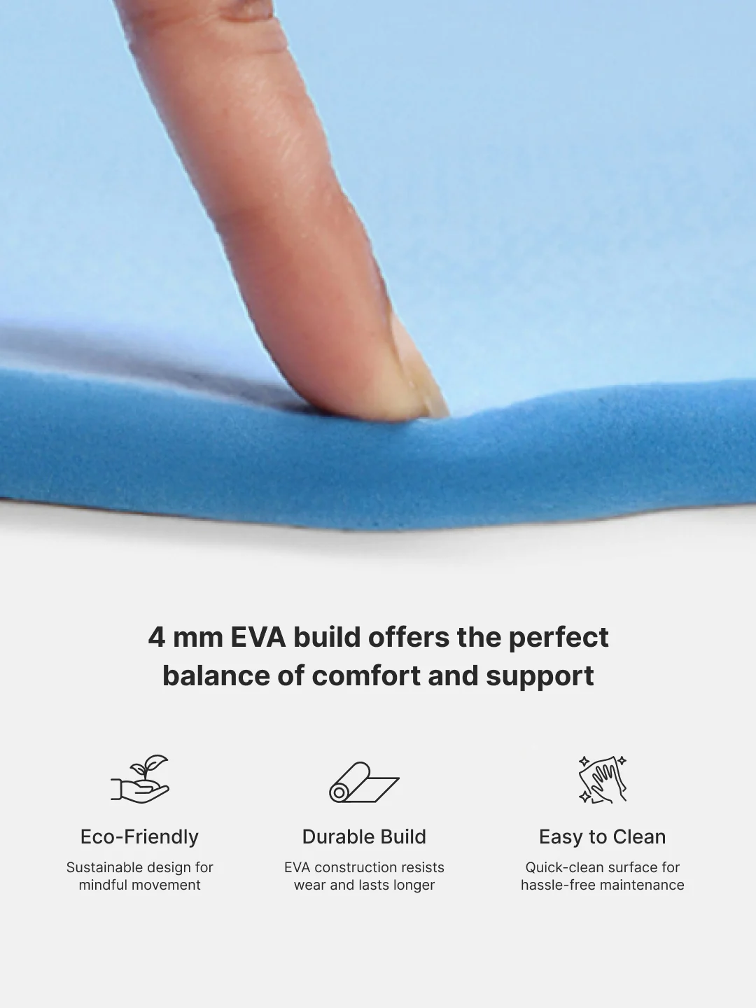 Cult Yoga Mat 4mm EVA with Carry Strap Lightweight, Non-Slip, Cushioned & Sweat-Resistant Exercise Mat Eco-Friendly Workout Mat for Yoga, Pilates, Meditation & Home Gym Blue - Image 6