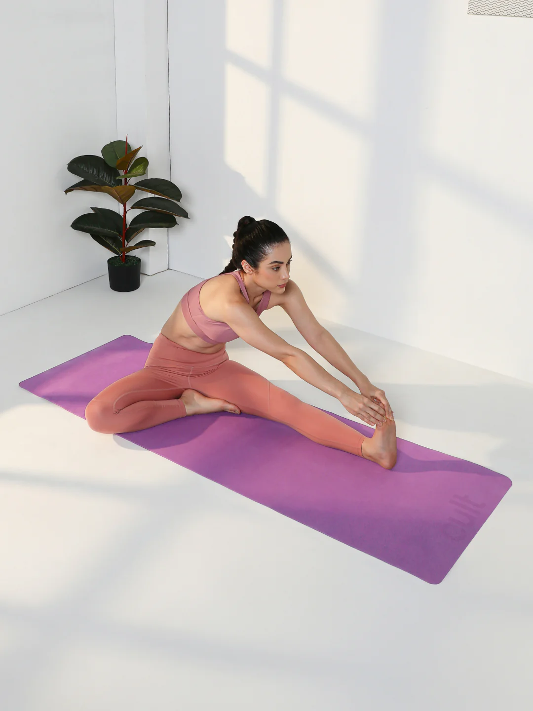 Cult Yoga Mat EVA 5mm with Carry Strap Non-Slip, Lightweight & Cushioned Exercise Mat Sweat-Resistant, Durable & Eco-Friendly for Yoga, Pilates, Stretching, Meditation & Home Gym Purple - Image 2