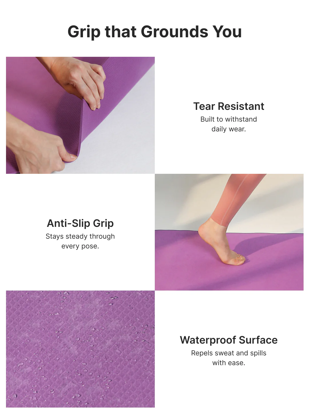 Cult Yoga Mat EVA 5mm with Carry Strap Non-Slip, Lightweight & Cushioned Exercise Mat Sweat-Resistant, Durable & Eco-Friendly for Yoga, Pilates, Stretching, Meditation & Home Gym Purple - Image 5