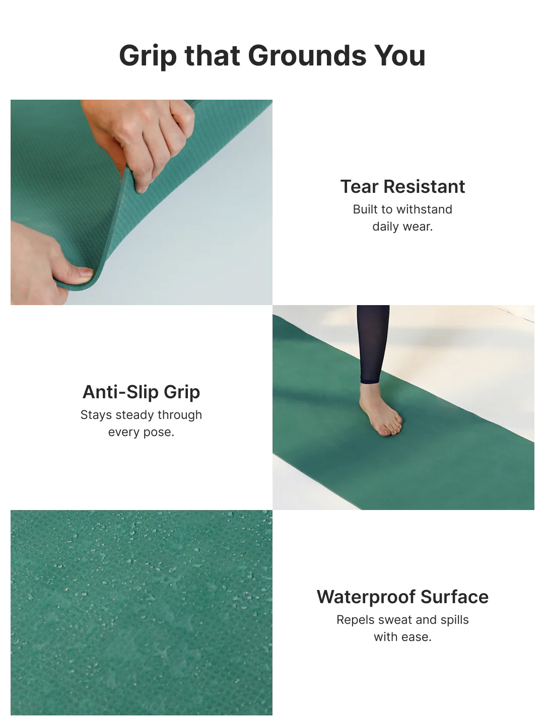 Cult Yoga Mat EVA 5mm with Carry Strap Non-Slip, Cushioned, Sweat-Resistant, Eco-Friendly Workout Mat for Home Gym & Fitness Sage Green - Image 5