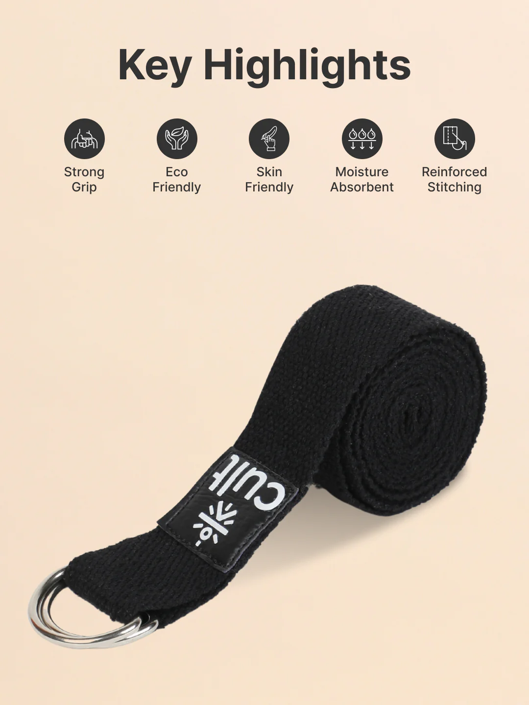 cult Yoga Stretch Belt Black - Image 3