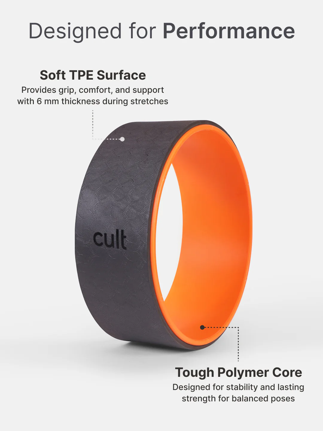 cult Yoga Wheel for Stretching and Balance Dark Grey - Image 4