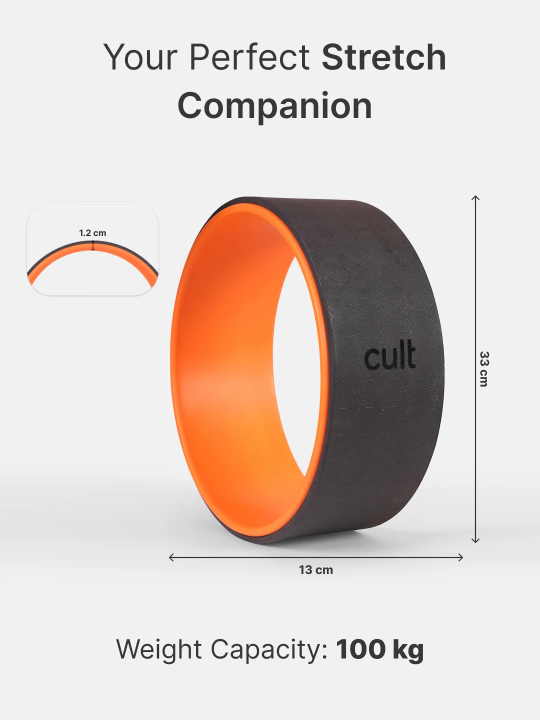 cult Yoga Wheel for Stretching and Balance Dark Grey - Image 6